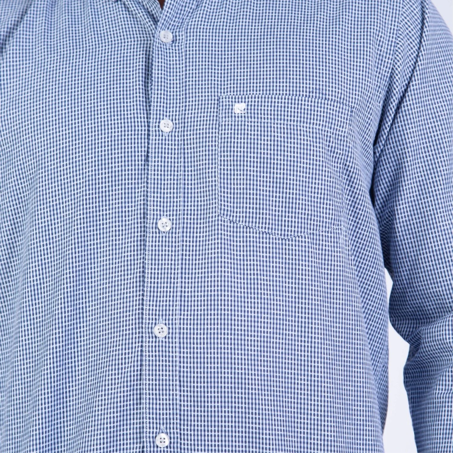 Camisa ML Color Entero ETQ AZUL con cuello frances PC-61600CA - Imagen 3