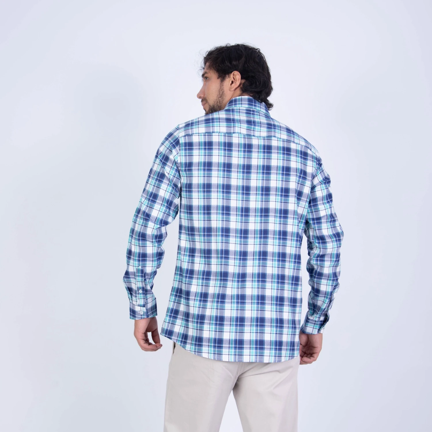Camisa ML Sport con Cuello Frances ETQ AZUL PC-61603CA - Imagen 3