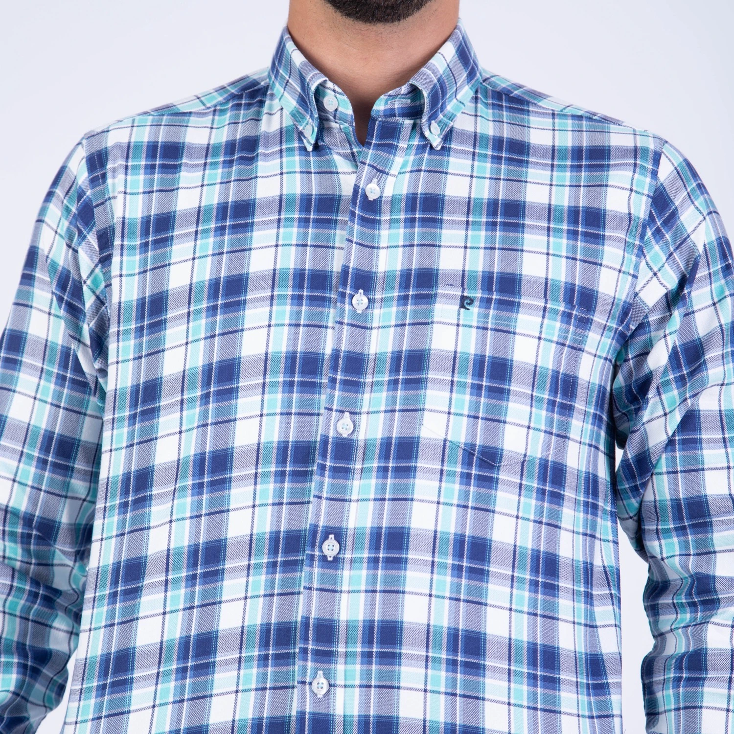 Camisa ML Sport con Cuello Frances ETQ AZUL PC-61603CA - Imagen 4