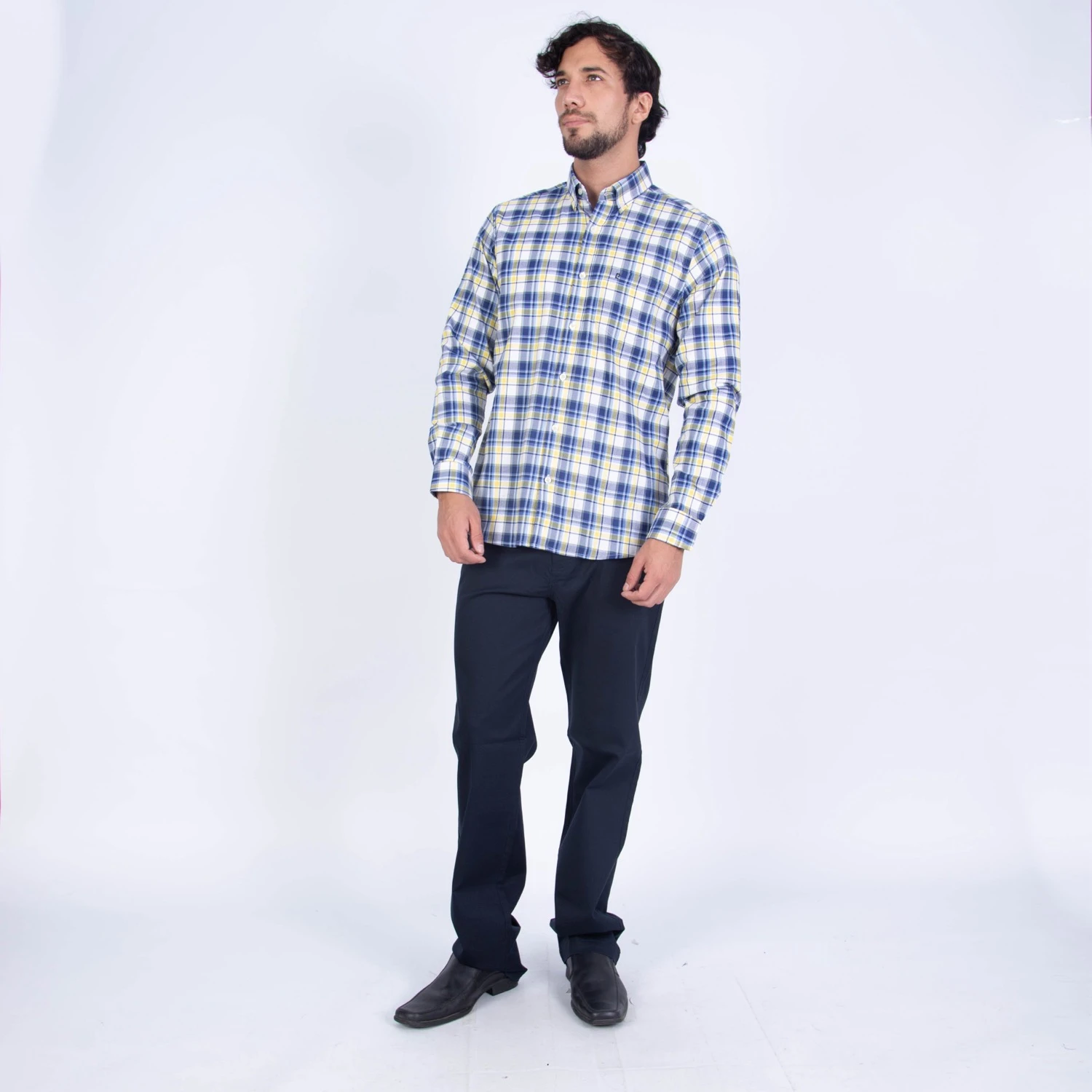 Camisa ML Sport con Cuello Frances ETQ AZUL PC-61603CA - Imagen 10