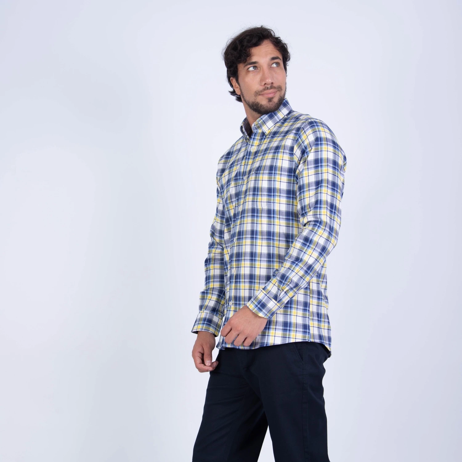 Camisa ML Sport con Cuello Frances ETQ AZUL PC-61603CA - Imagen 7