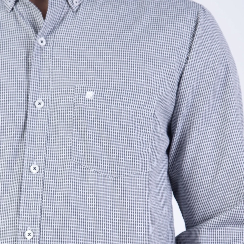 Camisa ML Color Entero ETQ AZUL con cuello frances PC-61600CA - Imagen 8
