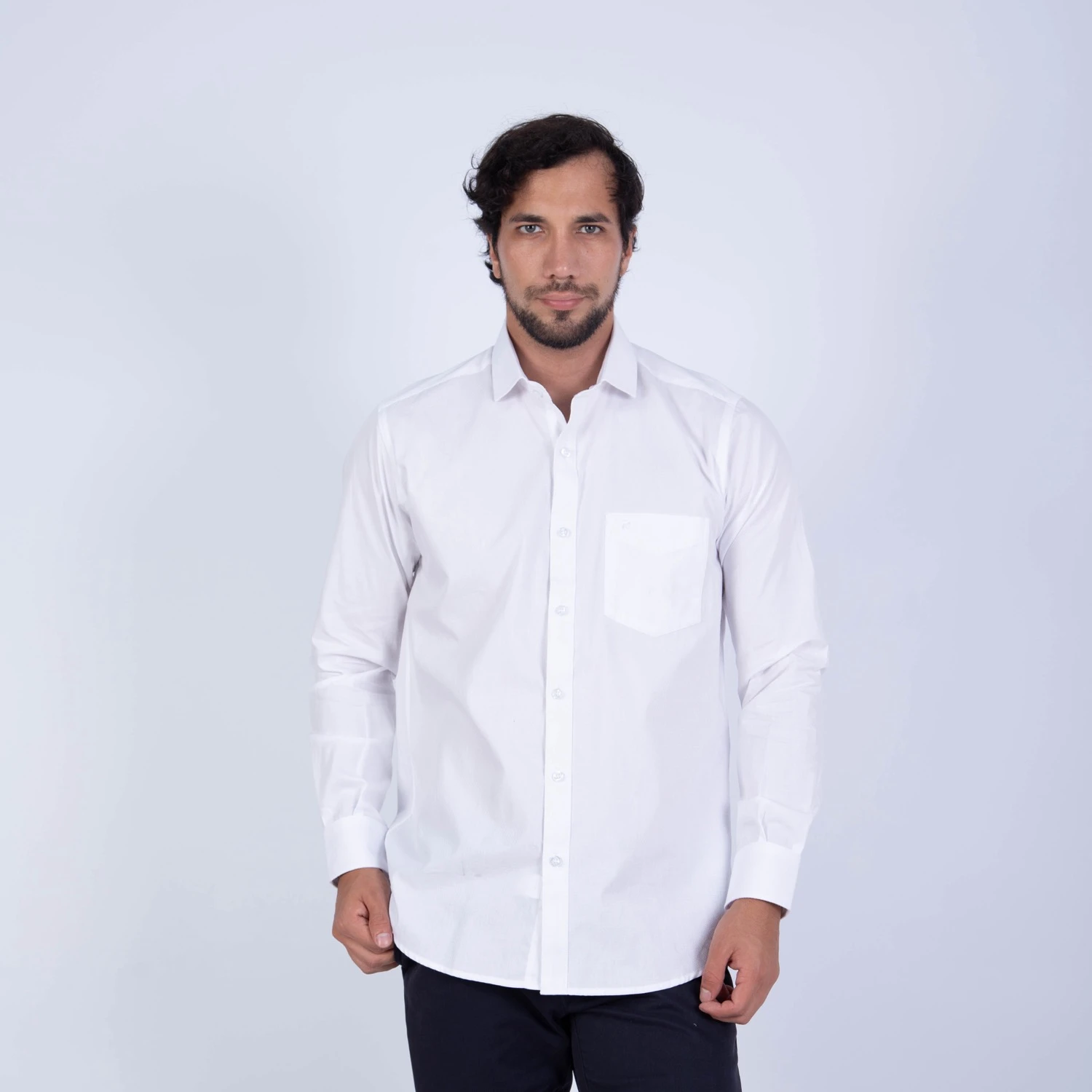Camisa ML de Vestir Sport Etiqueta Azul con cuello frances PC-6105CA - Imagen 6