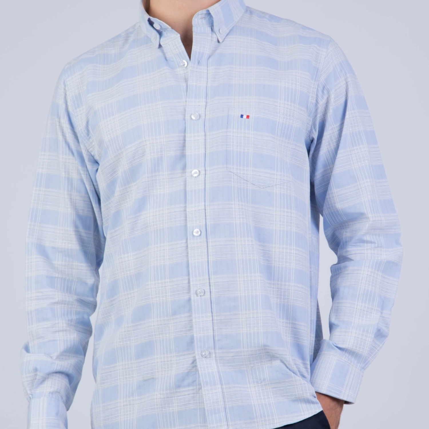 Camisa ML Etiqueta Azul con diseño frances PC-61611CA - Imagen 4