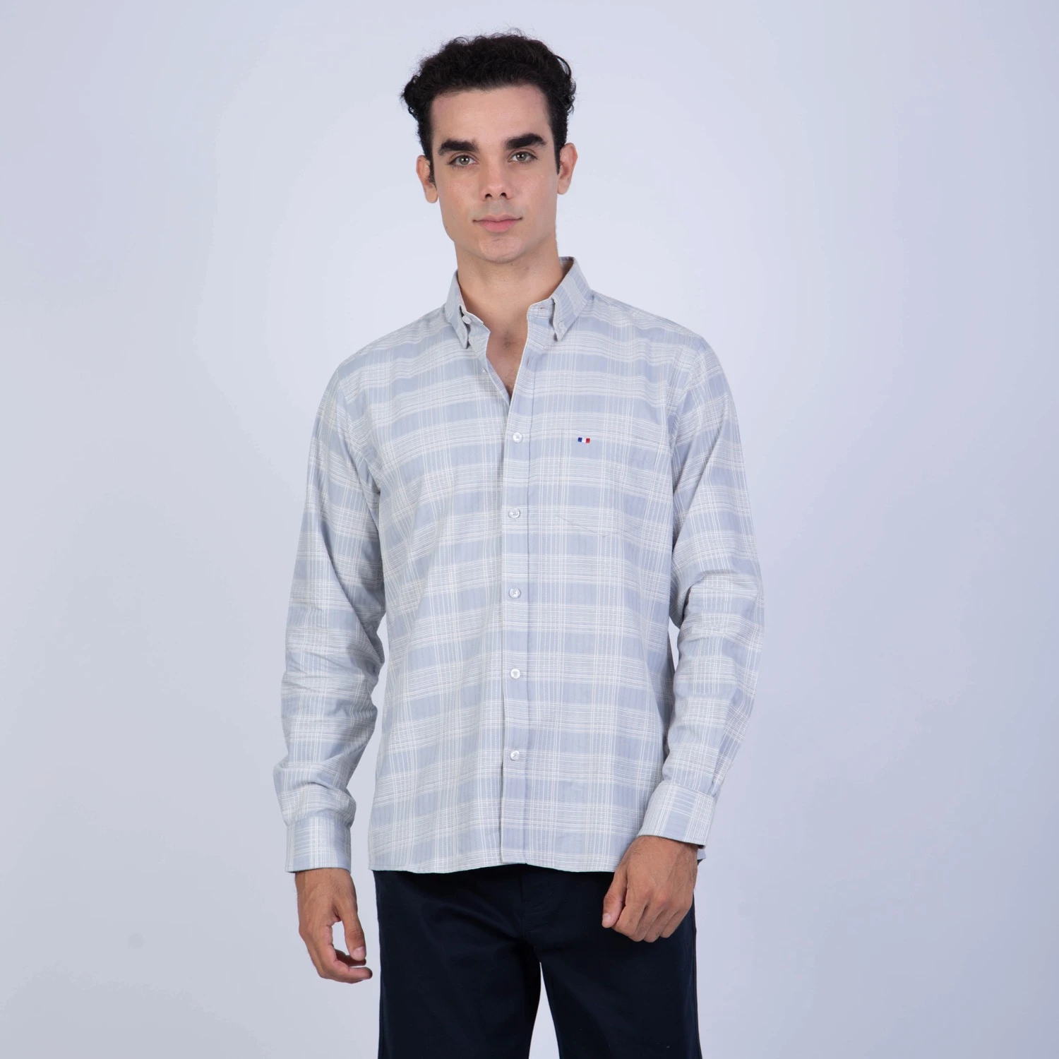 Camisa ML Etiqueta Azul con diseño frances PC-61611CA - Imagen 8