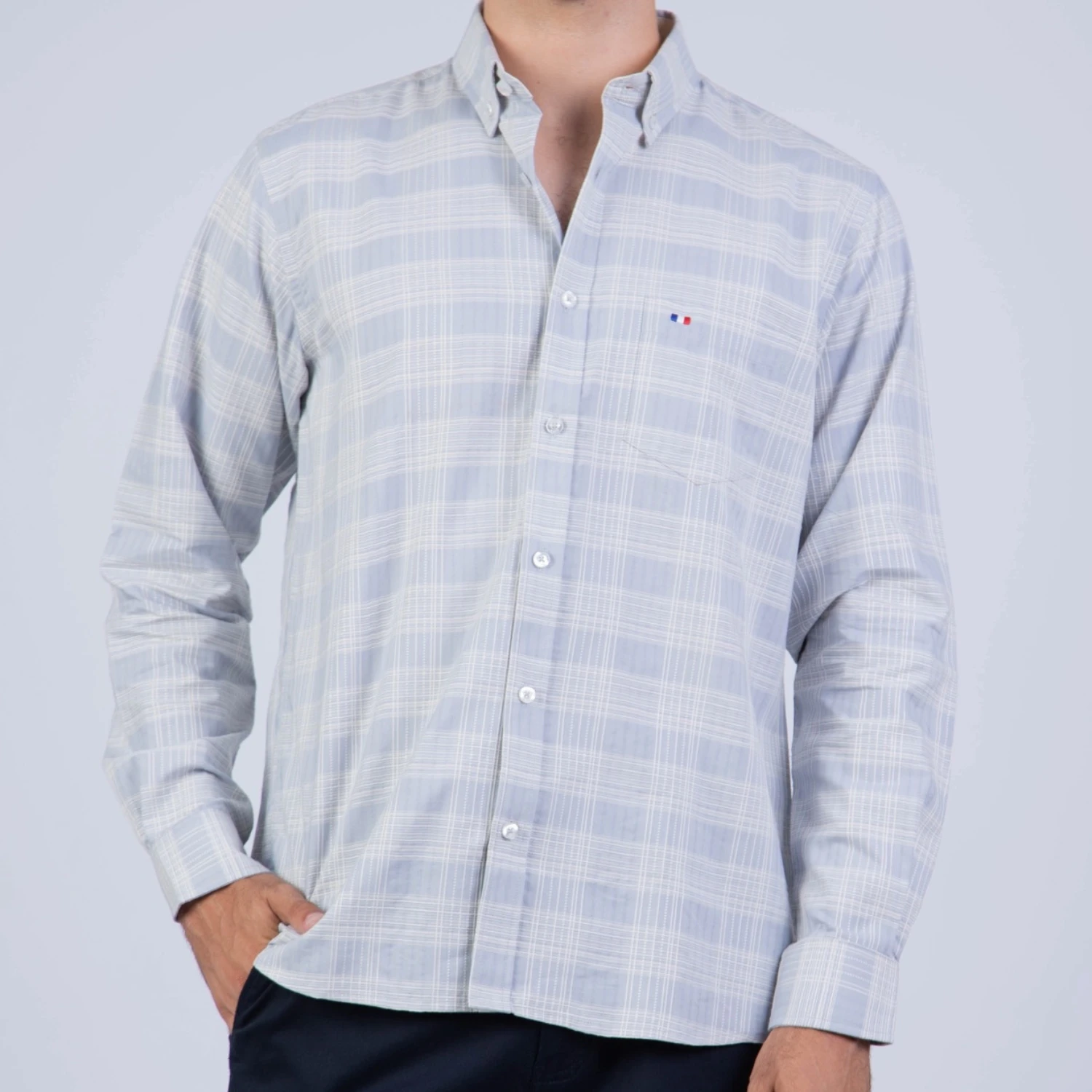 Camisa ML Etiqueta Azul con diseño frances PC-61611CA - Imagen 9