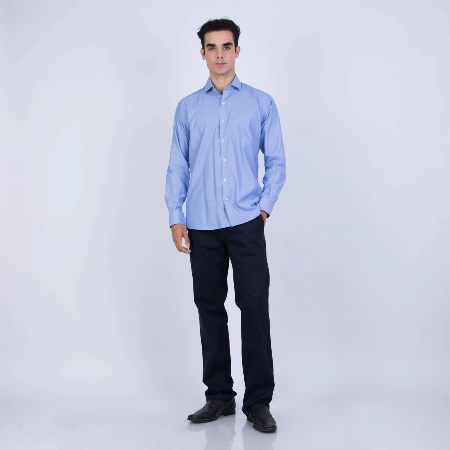 Camisa ML de Vestir Sport Etiqueta Azul con cuello frances PC-6104CA - Imagen 10