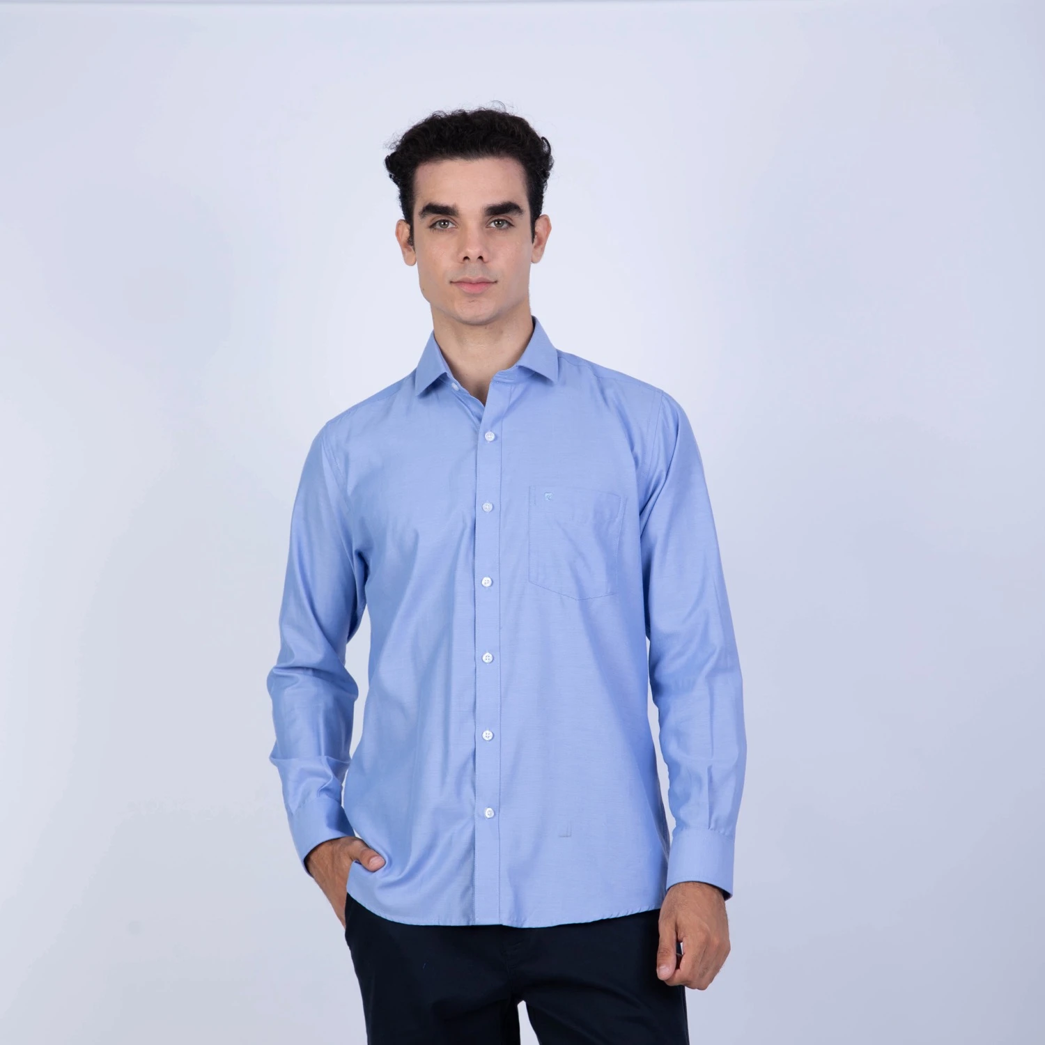 Camisa ML de Vestir Sport Etiqueta Azul con cuello frances PC-6104CA - Imagen 8