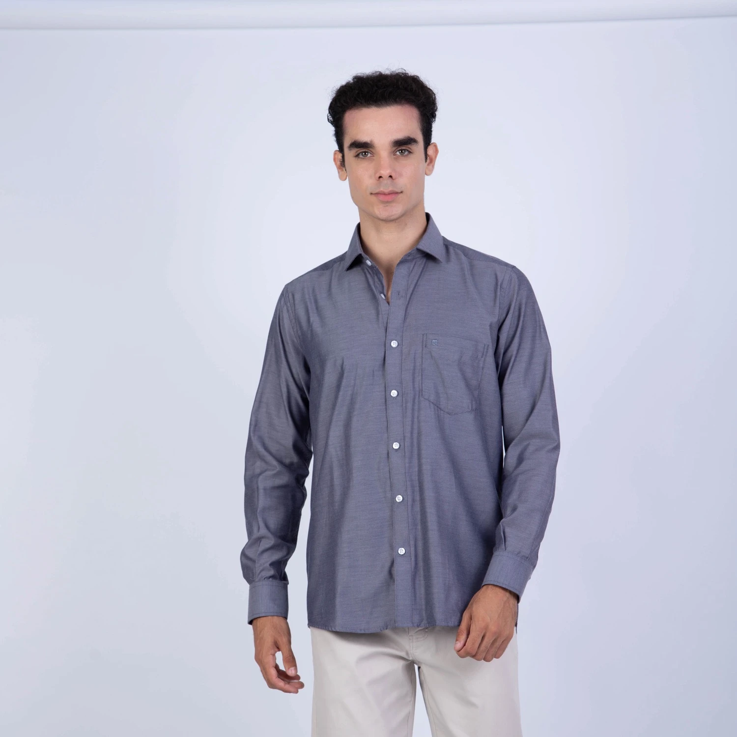 Camisa ML de Vestir Sport Etiqueta Azul con cuello frances PC-6104CA - Imagen 13