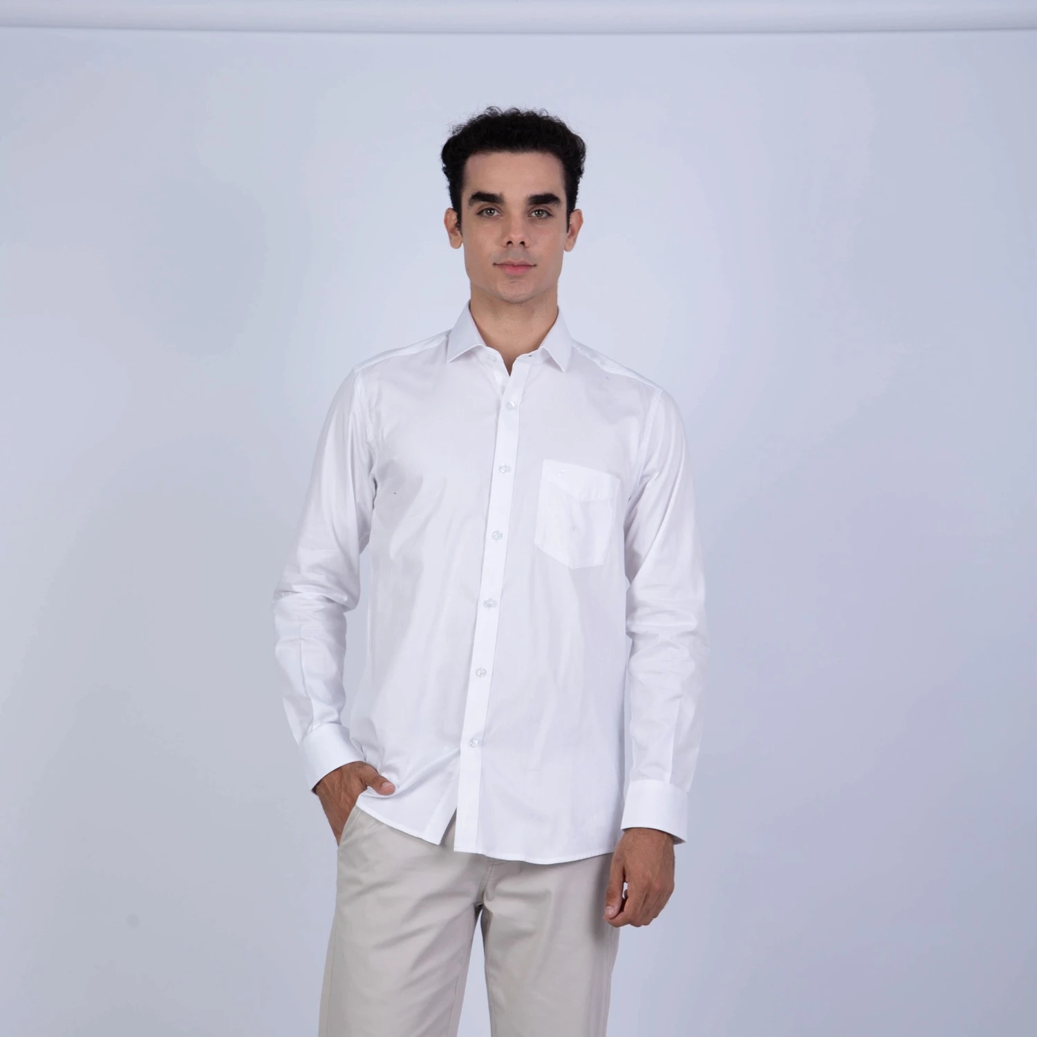 Camisa ML de Vestir Sport Etiqueta Azul con cuello frances PC-6104CA - Imagen 2