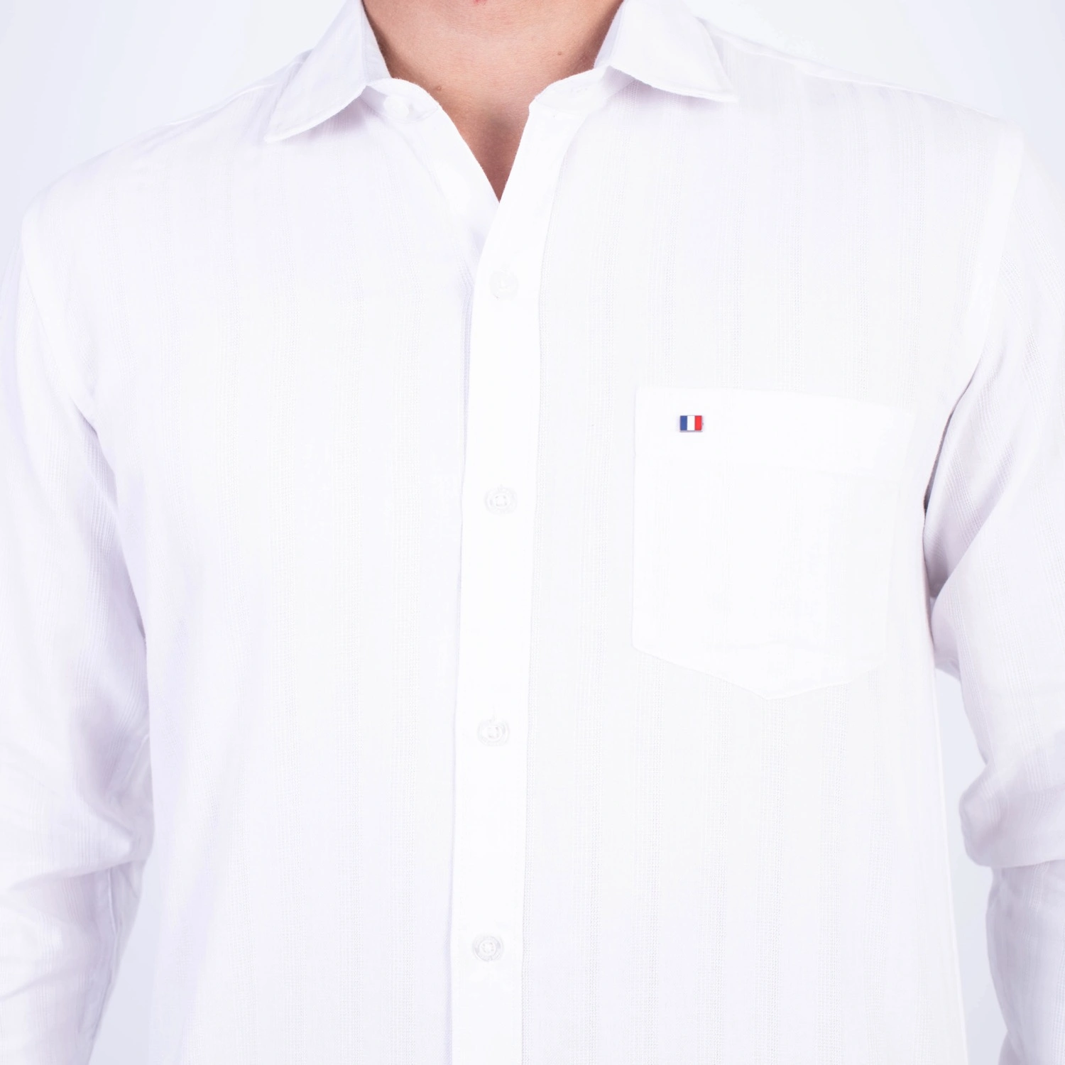 Camisa ML Dobby Etiqueta Azul con diseño frances PC-62653CA - Imagen 3