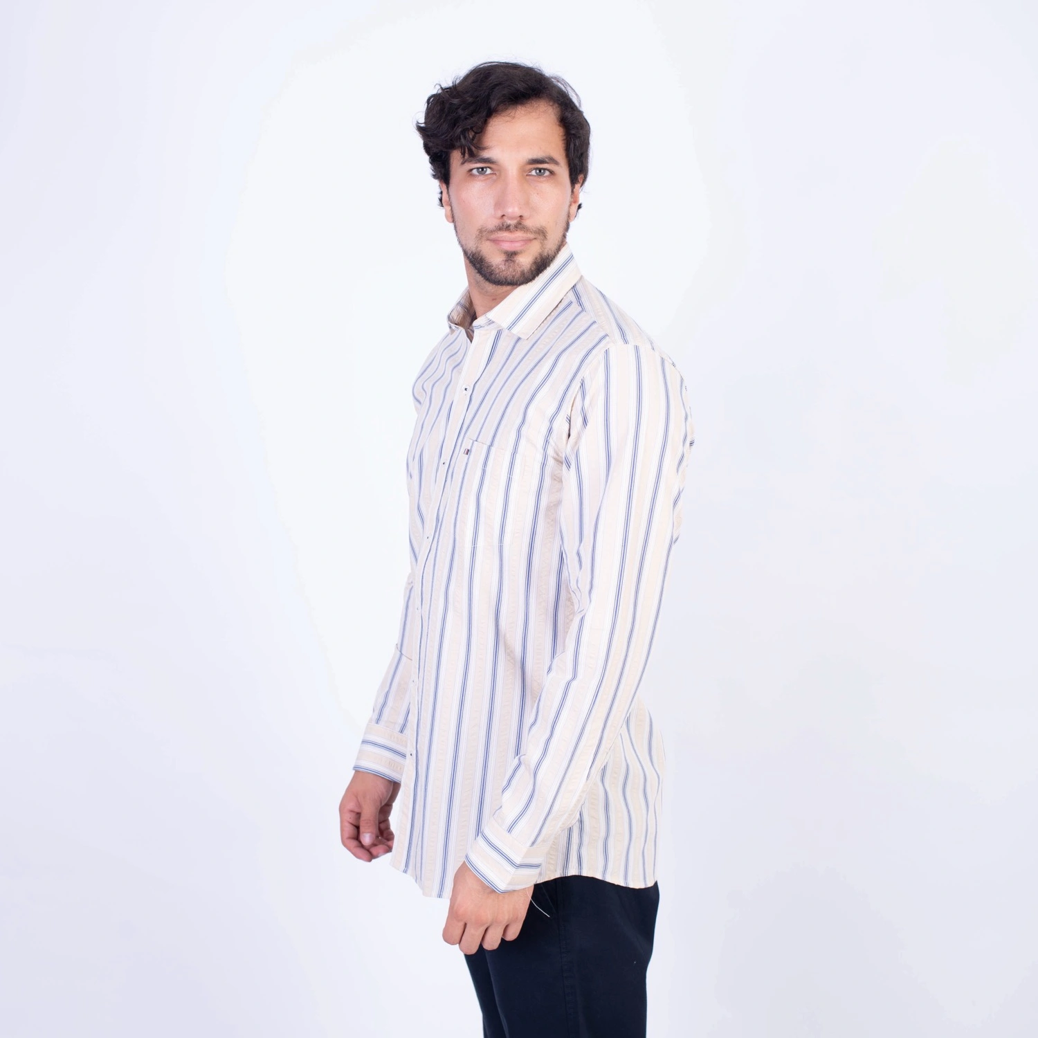 Camisa ML Seersucker Etiqueta Azul con diseño frances PC-62651CA - Imagen 7