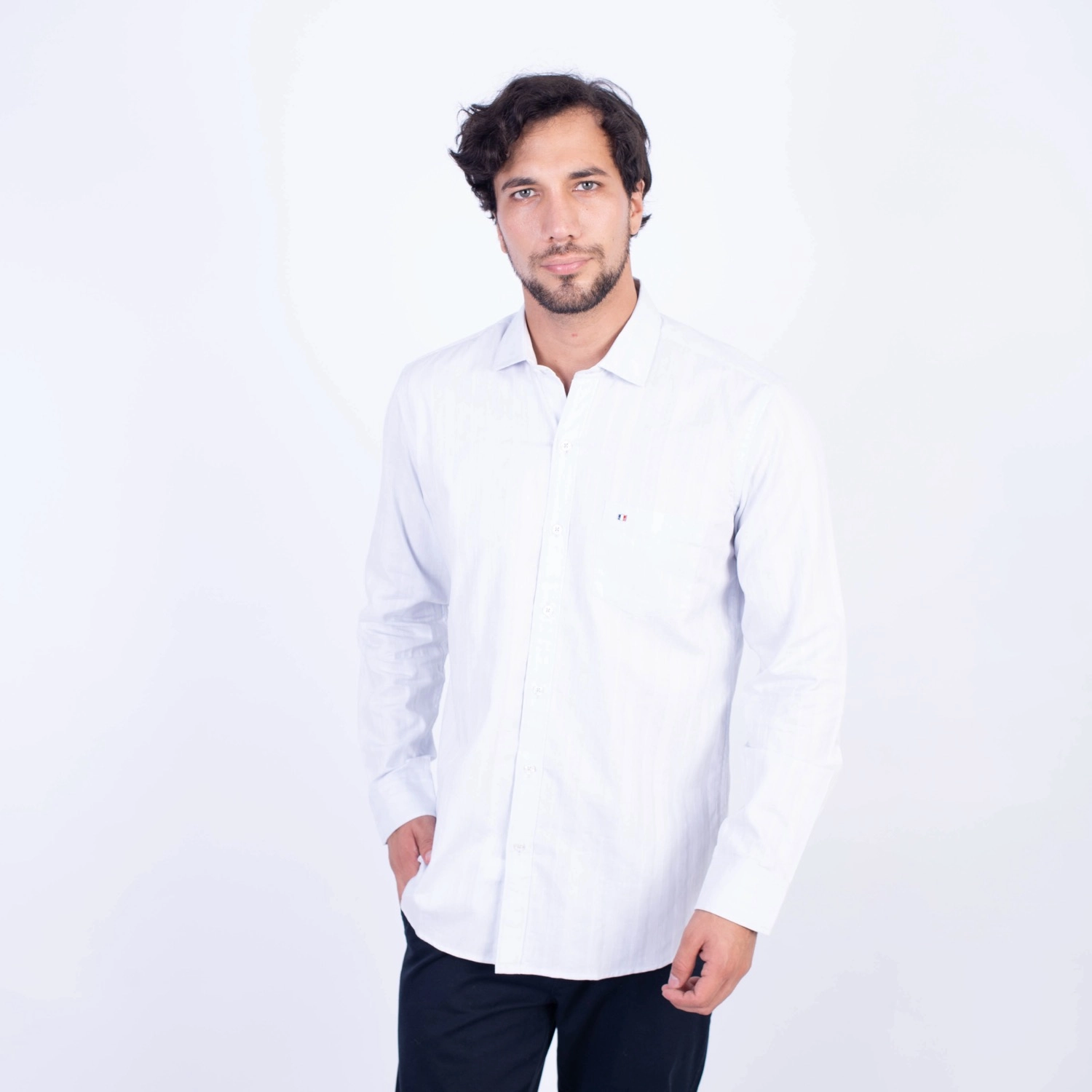 Camisa ML Dobby Etiqueta Azul con diseño frances PC-62653CA - Imagen 12