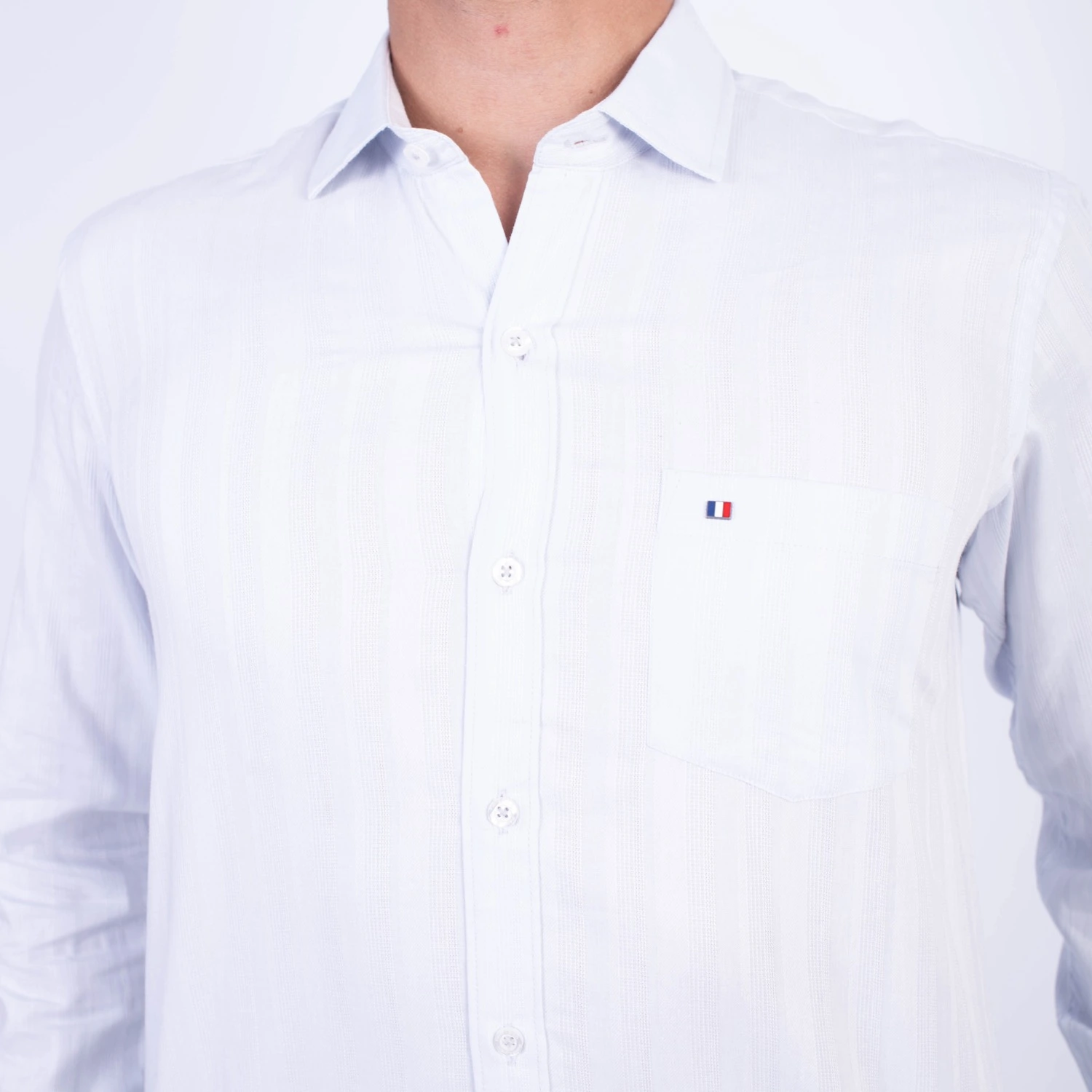 Camisa ML Dobby Etiqueta Azul con diseño frances PC-62653CA - Imagen 2