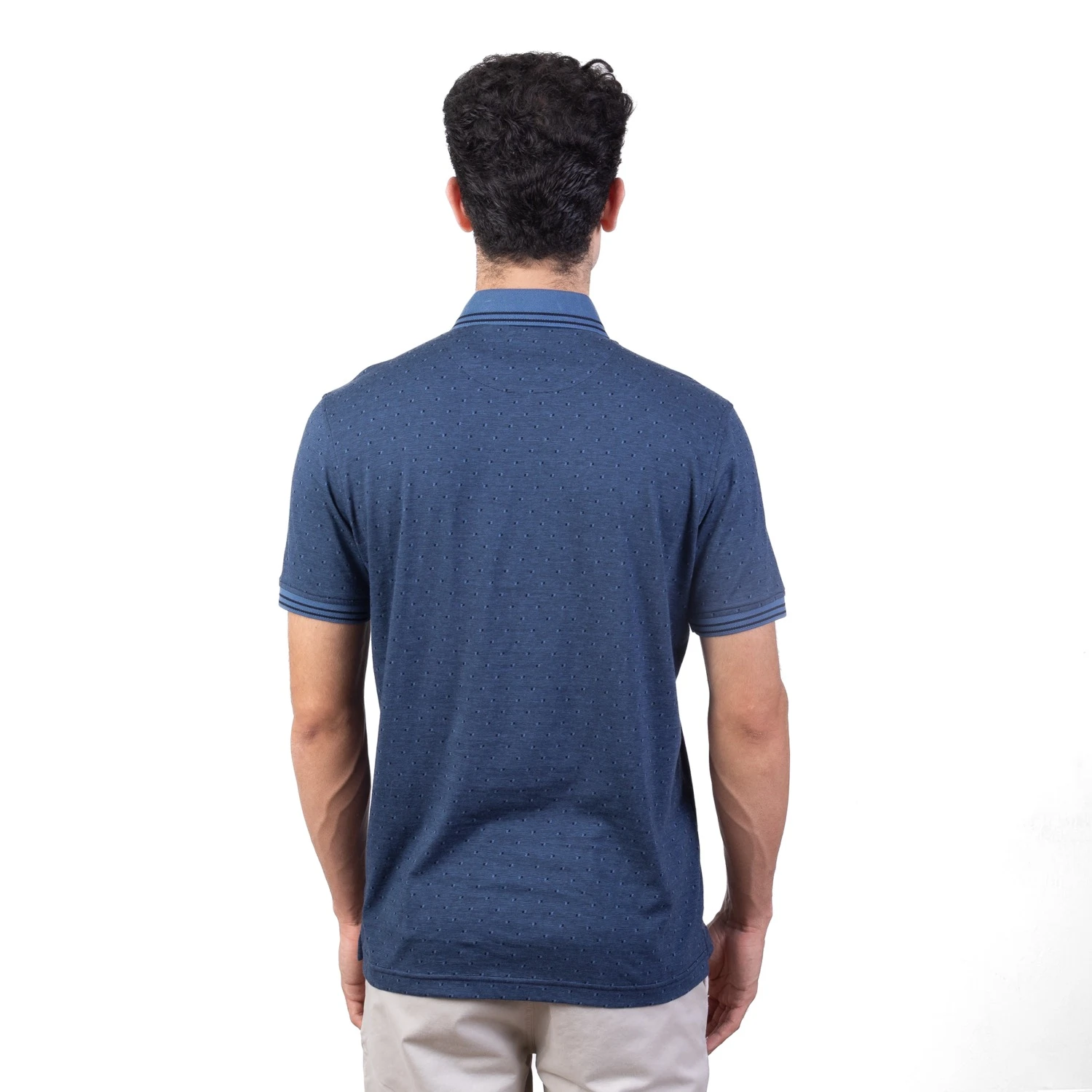 Polo MC Box Mini Jacquard Etiqueta Azul PC-6220PO - Imagen 9
