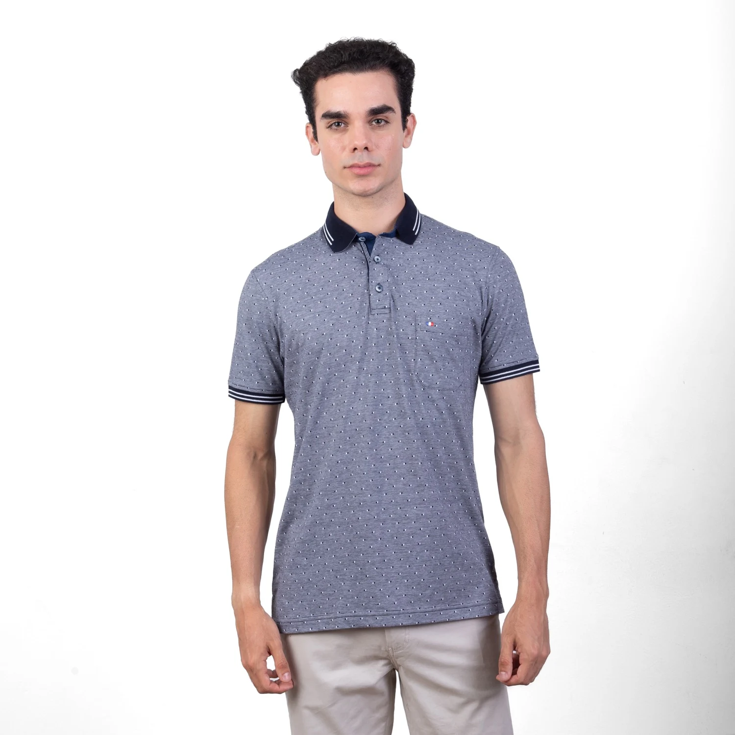 Polo MC Box Mini Jacquard Etiqueta Azul PC-6220PO - Imagen 13