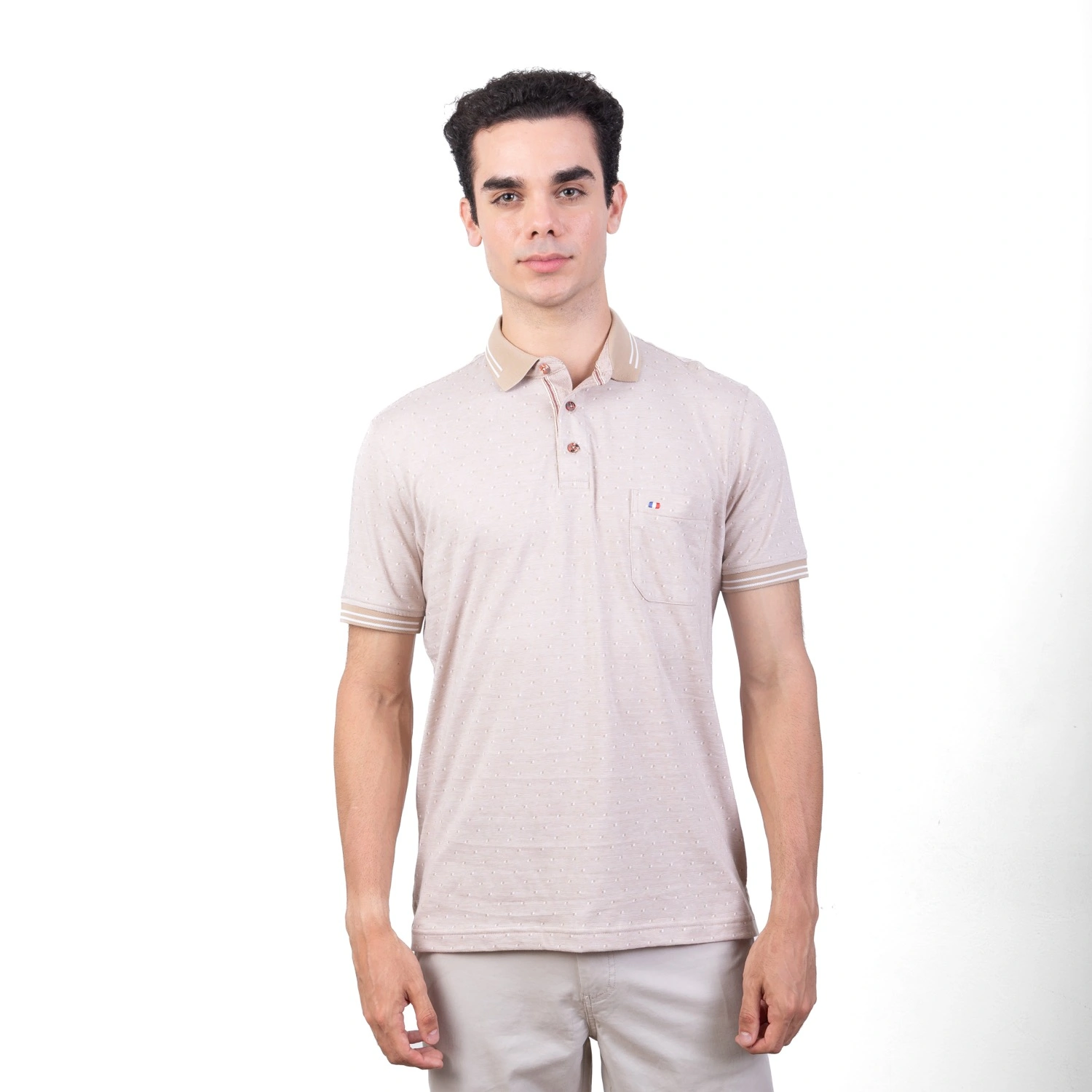 Polo MC Box Mini Jacquard Etiqueta Azul PC-6220PO - Imagen 7
