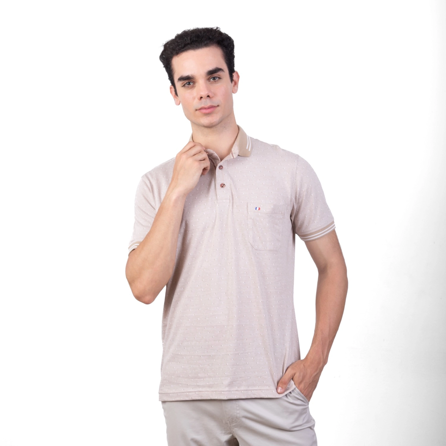 Polo MC Box Mini Jacquard Etiqueta Azul PC-6220PO - Imagen 6