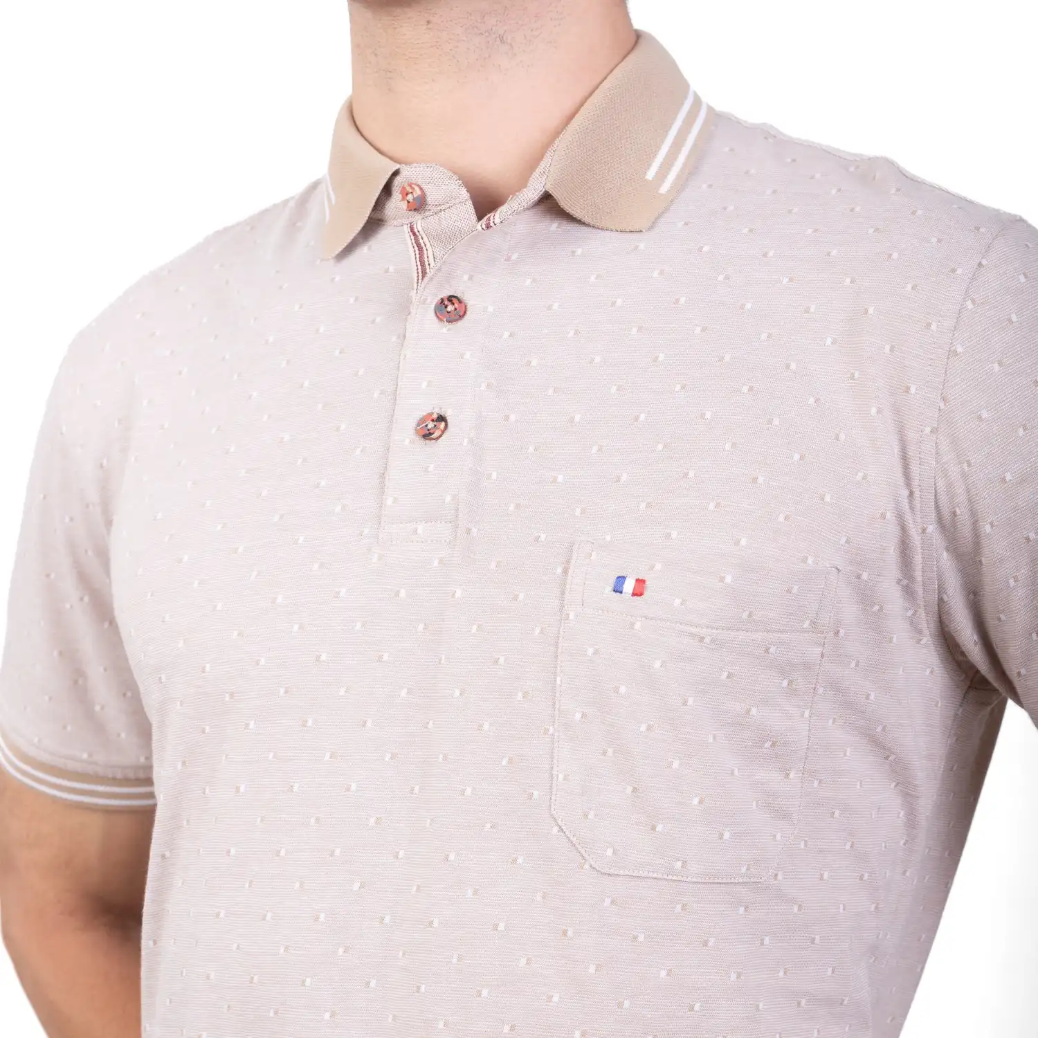 Polo MC Box Mini Jacquard Etiqueta Azul PC-6220PO - Imagen 3