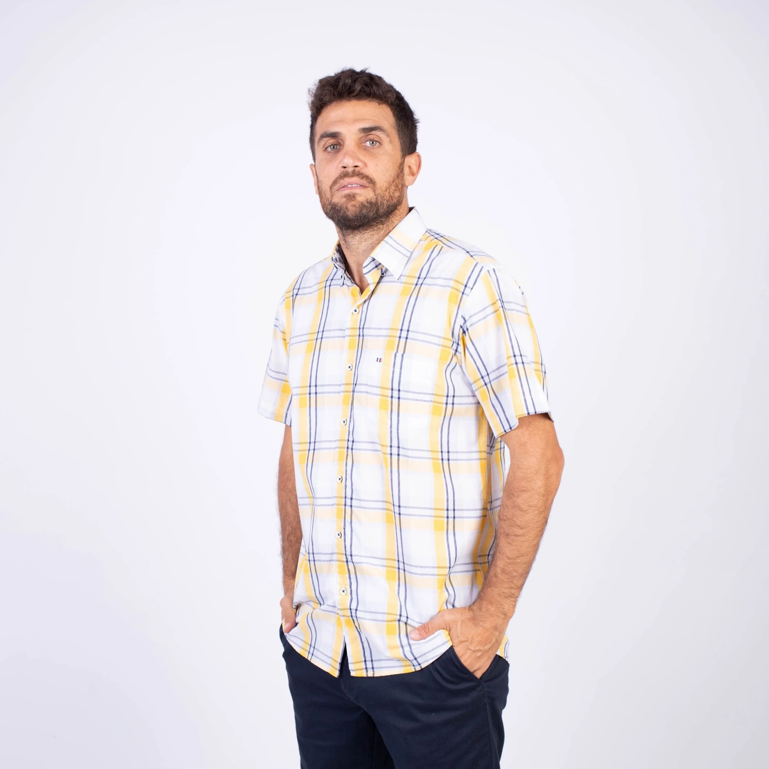 Camisa MC Etiqueta Azul con diseño Francés PC-62634CAA - Imagen 4