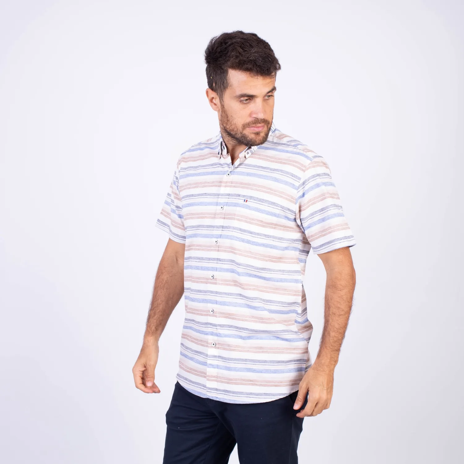 Camisa MC Etiqueta Azul con diseño Francés PC-62635CAA - Imagen 11