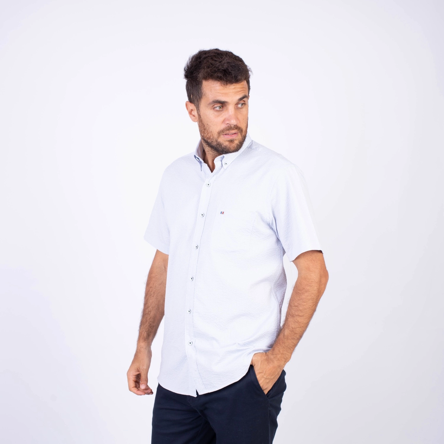 Camisa MC Seersucker Etiqueta Azul PC-62632CAA - Imagen 6