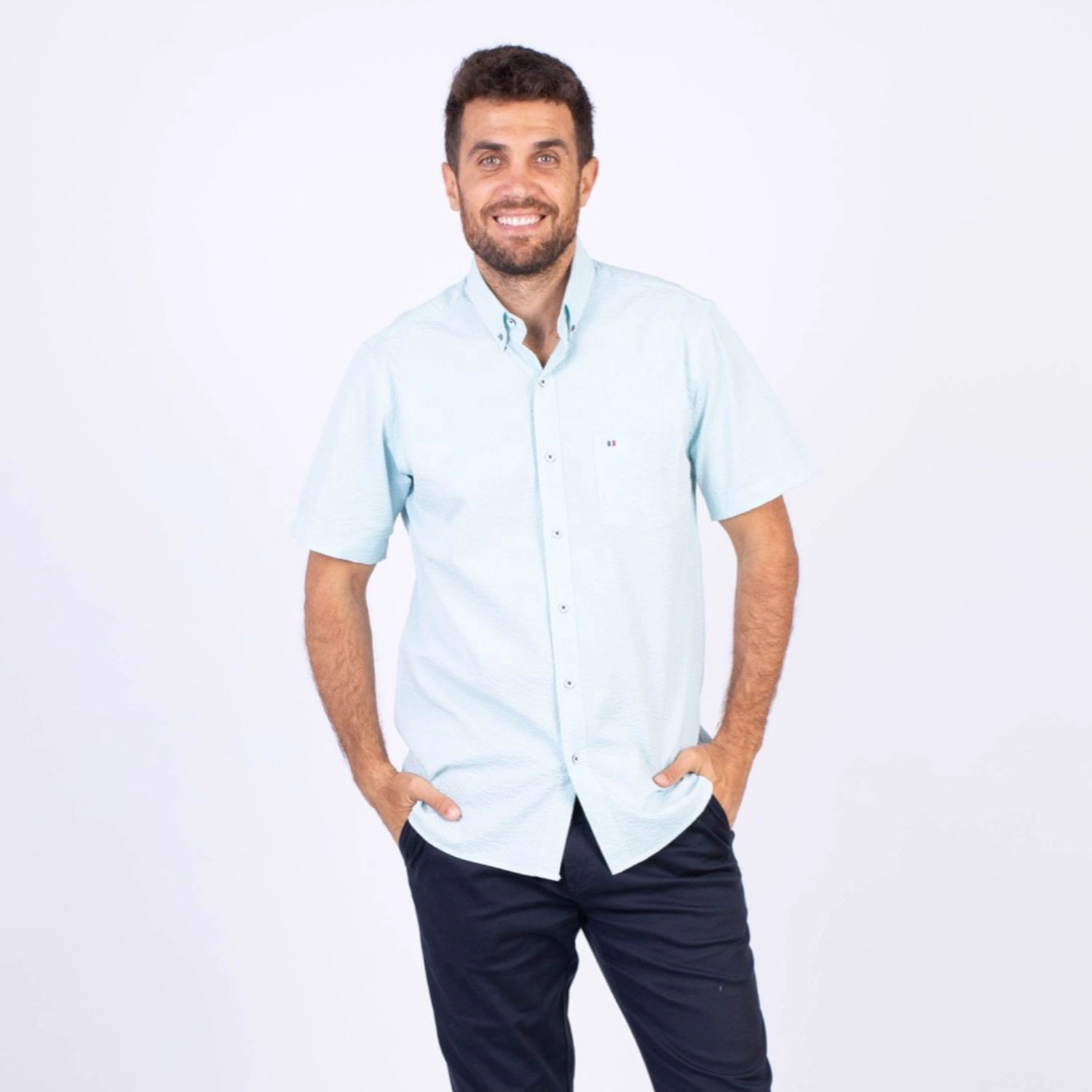 Camisa MC Seersucker Etiqueta Azul PC-62632CAA - Imagen 14
