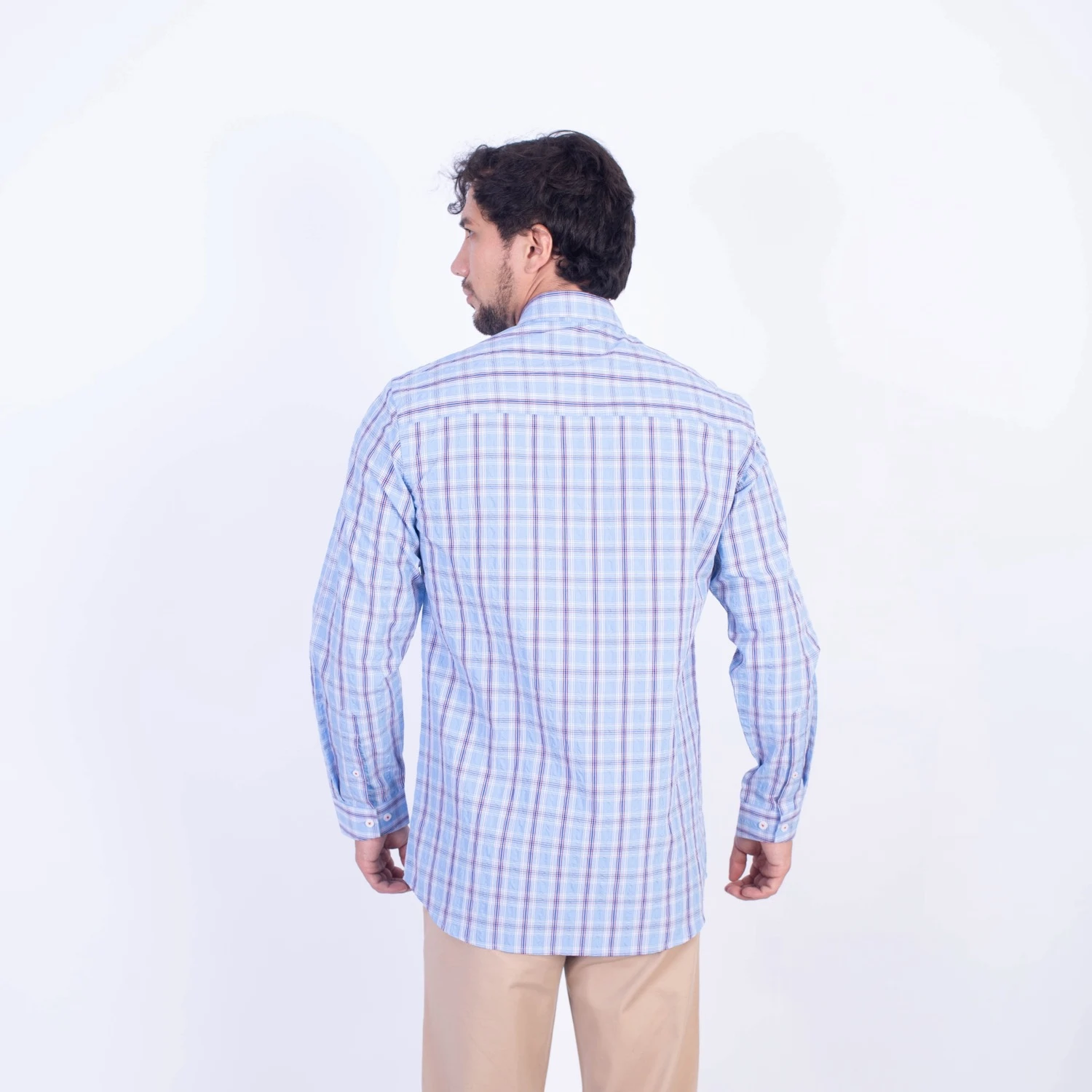 Camisa ML Seersucker Etiqueta Azul PC-62652CA. - Imagen 4