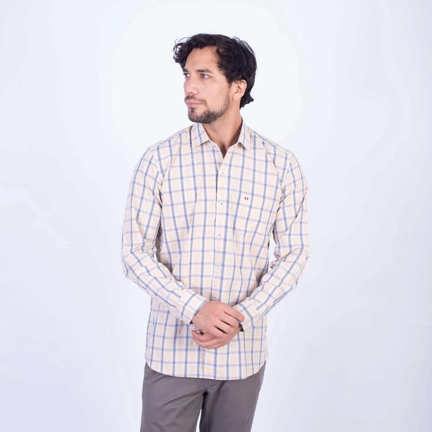 Camisa ML Seersucker Etiqueta Azul PC-62652CA. - Imagen 11