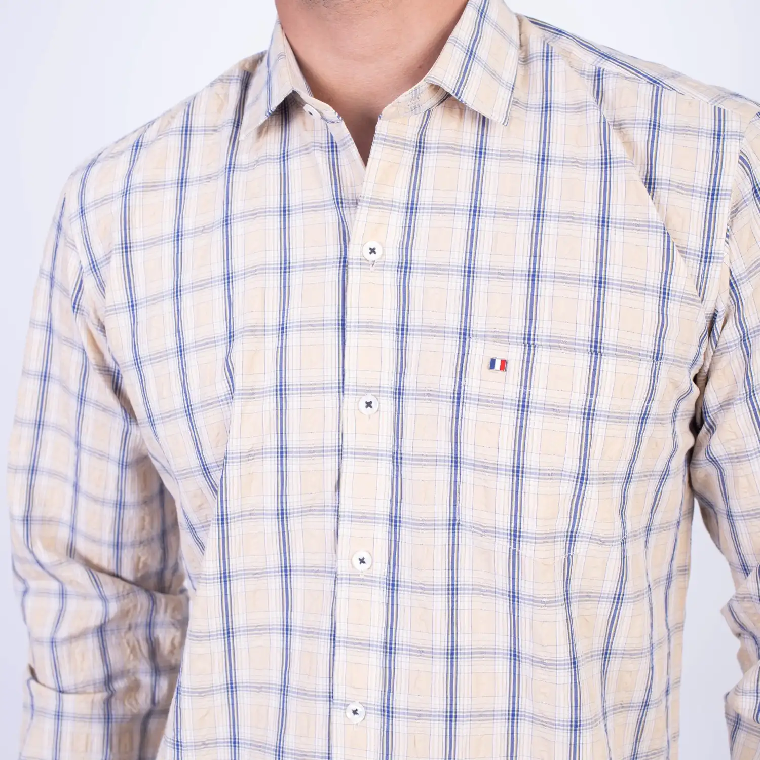 Camisa ML Seersucker Etiqueta Azul PC-62652CA. - Imagen 2