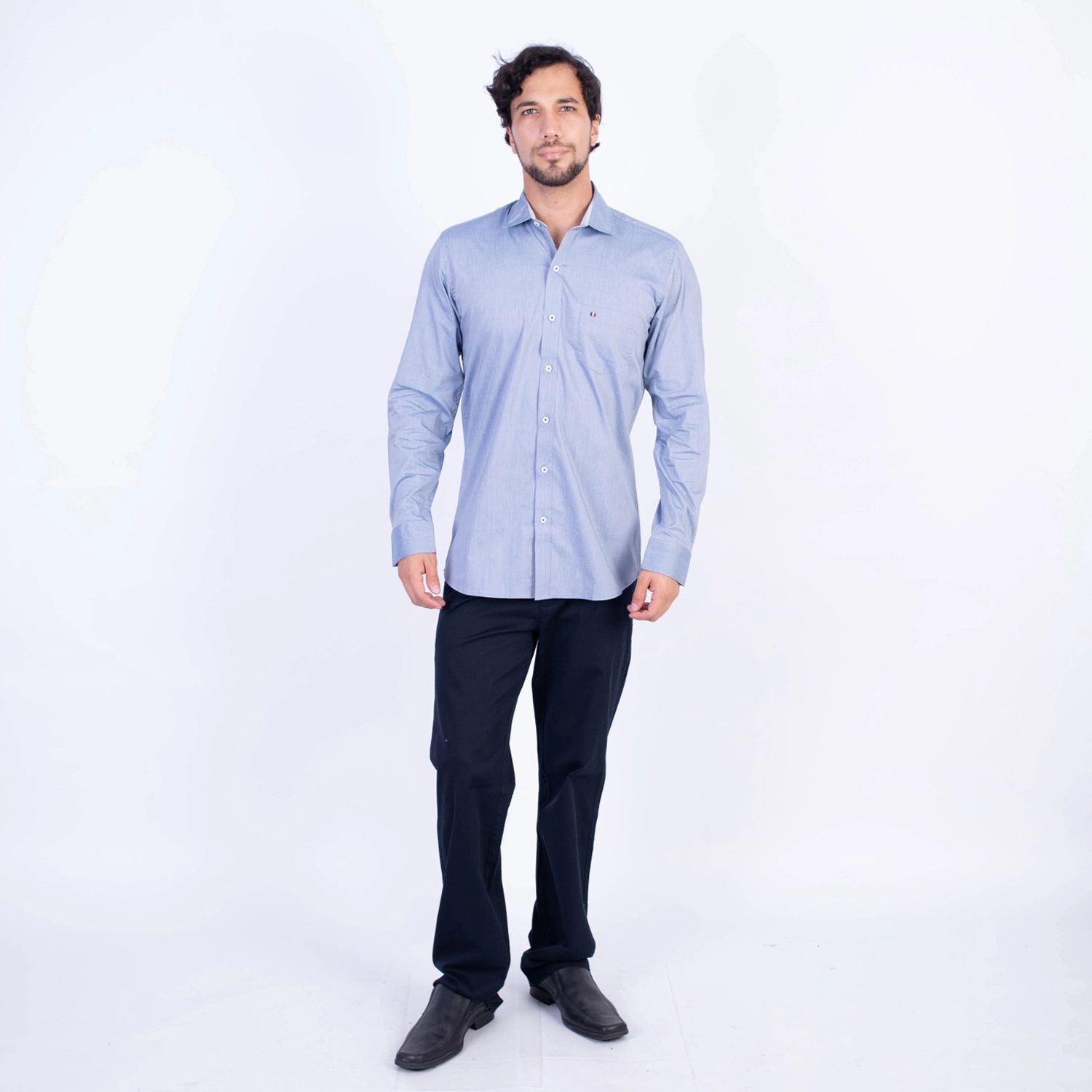Camisa ML Popelina Etiqueta Azul con diseño frances PC-62650CA - Imagen 13