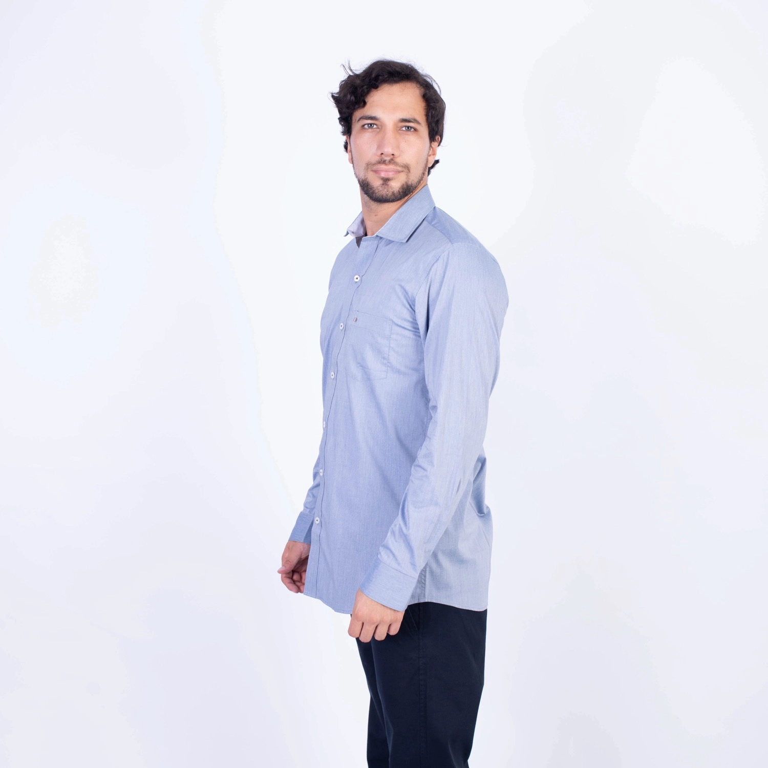 Camisa ML Popelina Etiqueta Azul con diseño frances PC-62650CA - Imagen 8