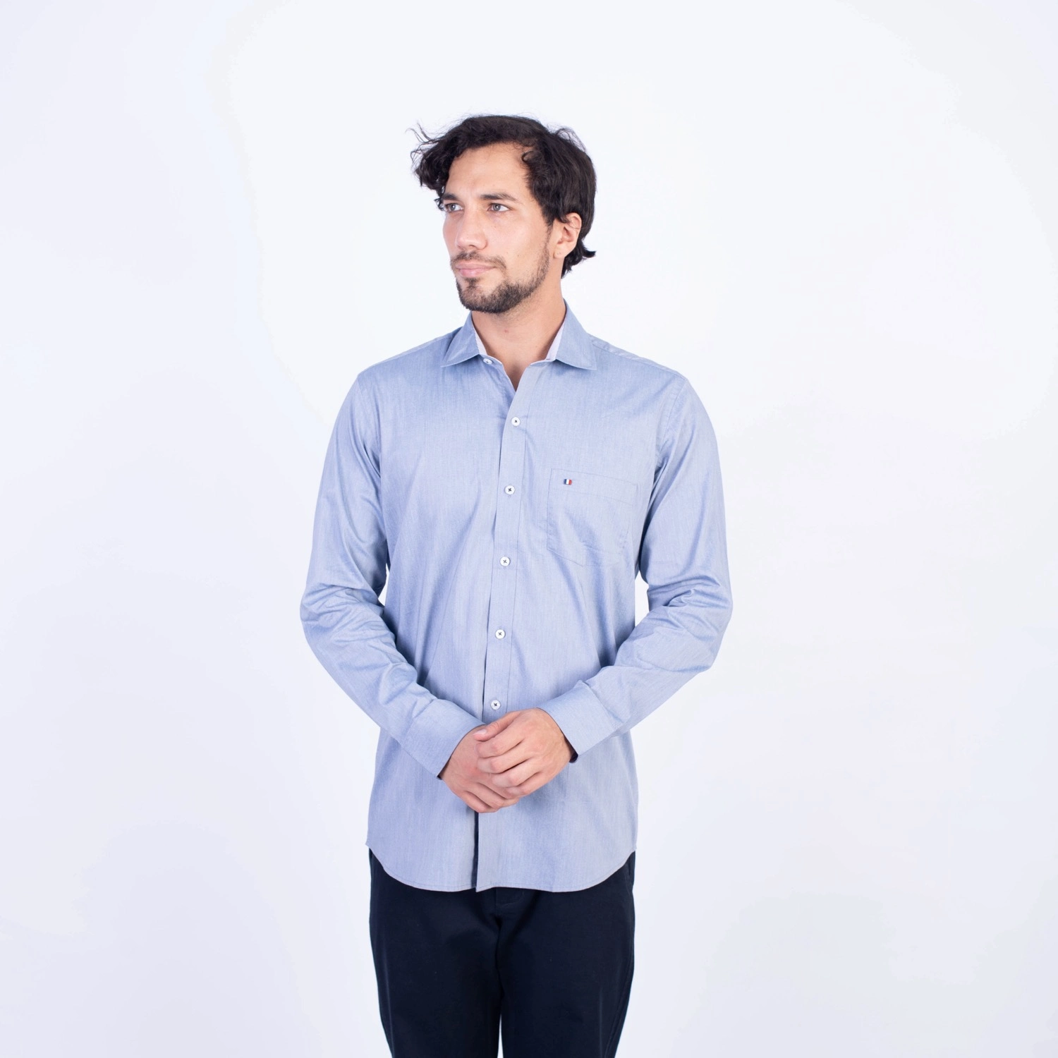 Camisa ML Popelina Etiqueta Azul con diseño frances PC-62650CA - Imagen 11