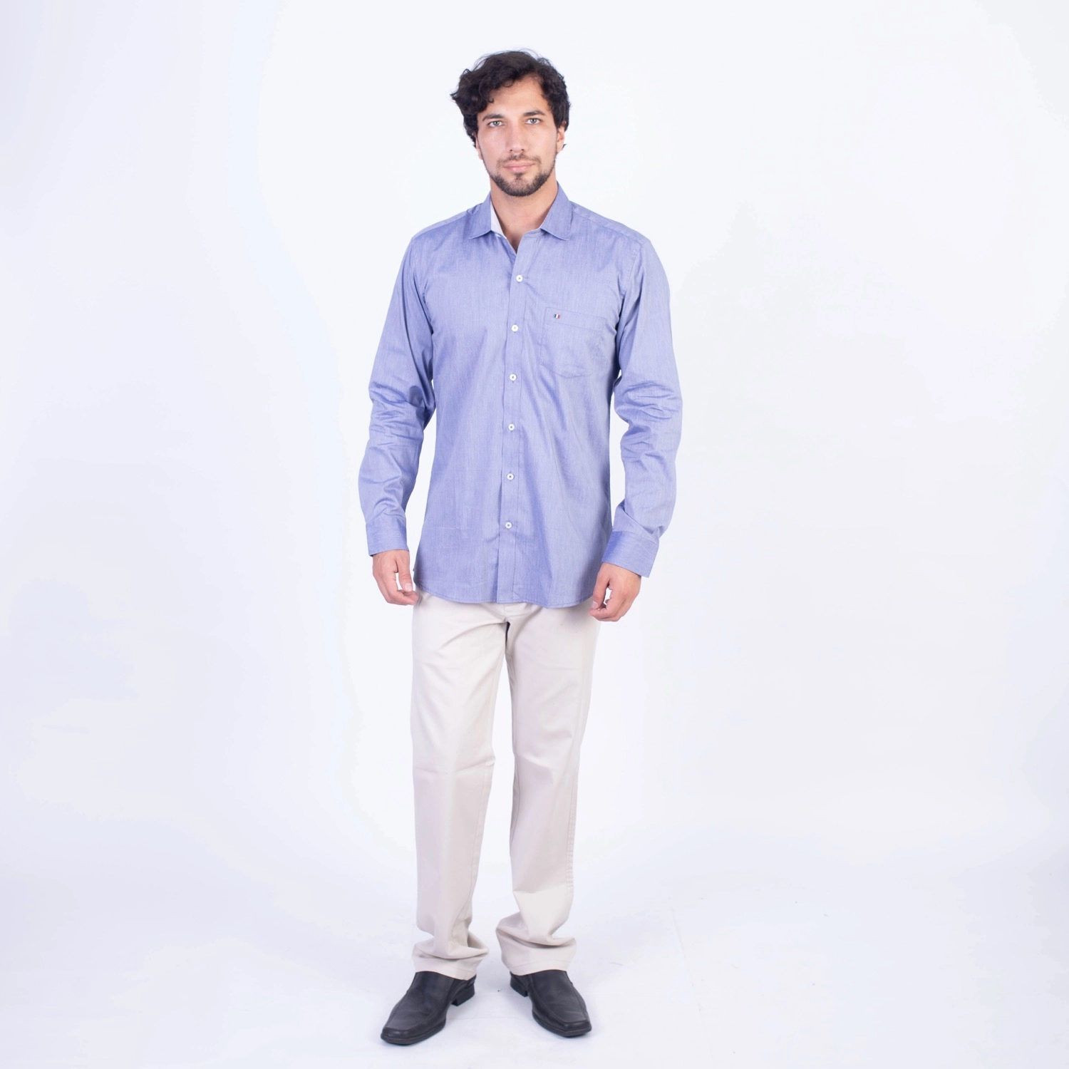 Camisa ML Popelina Etiqueta Azul con diseño frances PC-62650CA - Imagen 18
