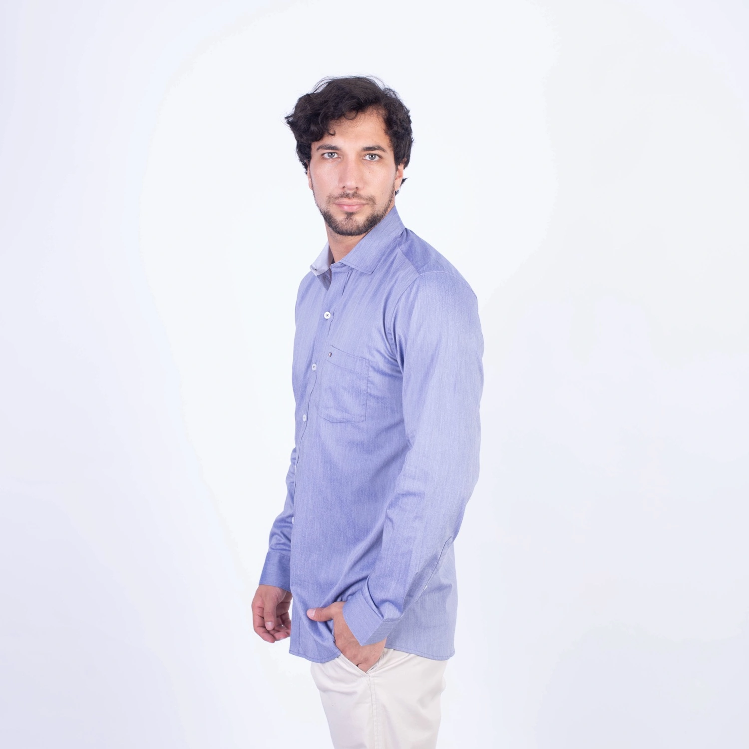 Camisa ML Popelina Etiqueta Azul con diseño frances PC-62650CA - Imagen 14