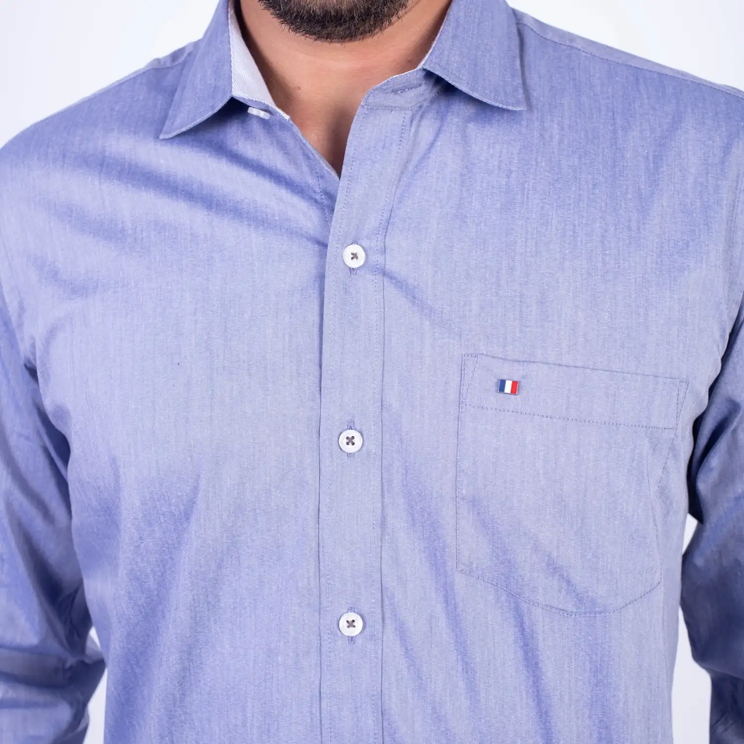 Camisa ML Popelina Etiqueta Azul con diseño frances PC-62650CA - Imagen 17