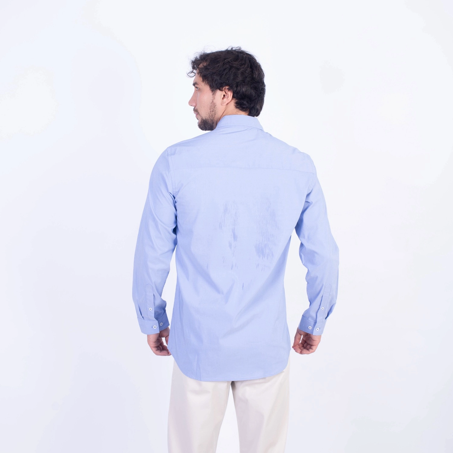 Camisa ML Popelina Etiqueta Azul con diseño frances PC-62650CA - Imagen 3