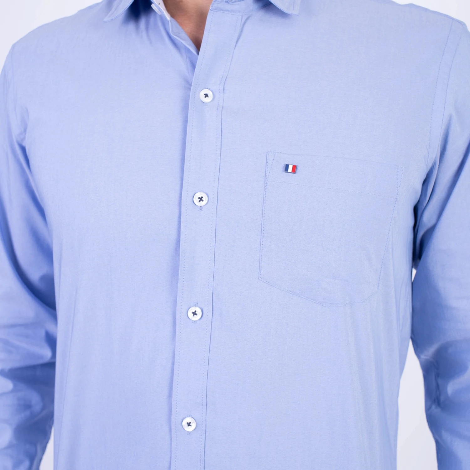 Camisa ML Popelina Etiqueta Azul con diseño frances PC-62650CA - Imagen 6