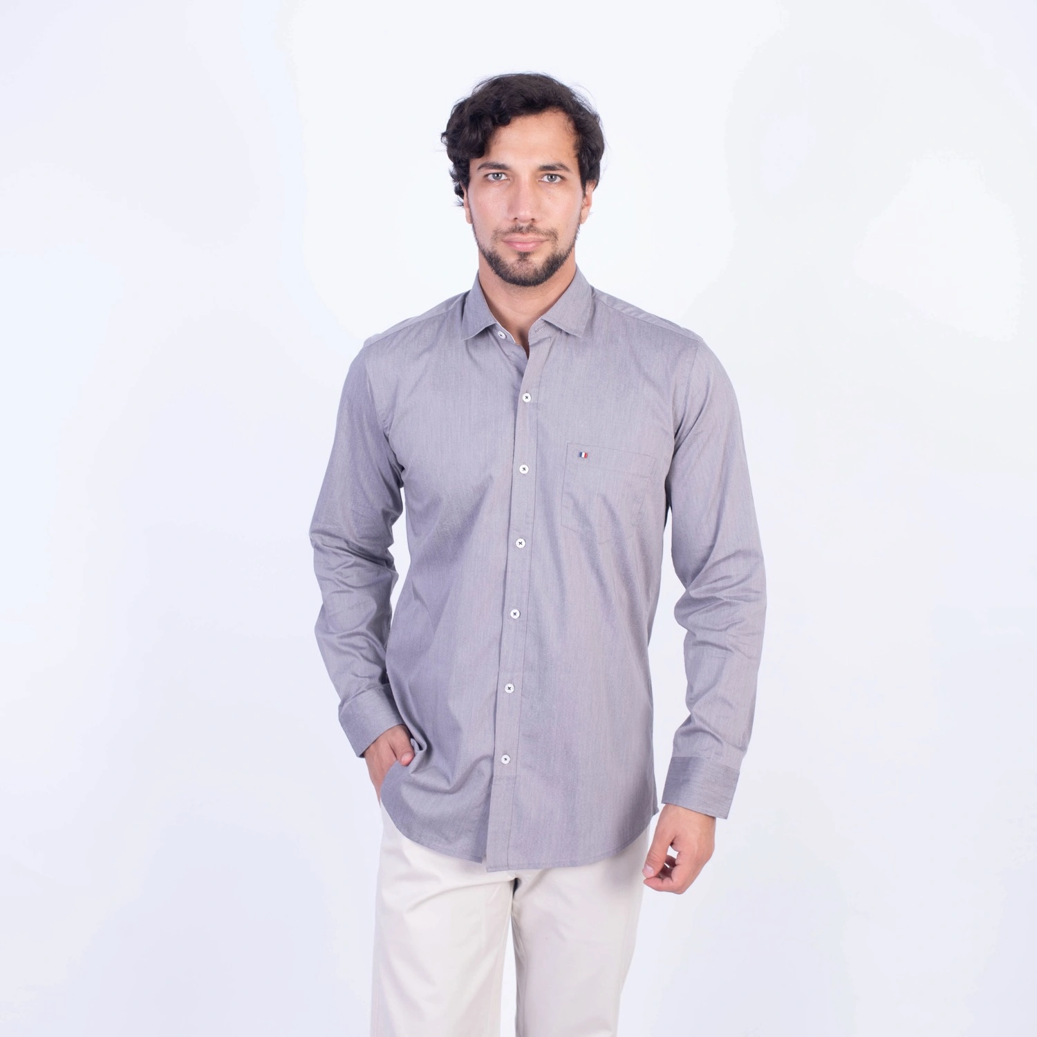 Camisa ML Popelina Etiqueta Azul con diseño frances PC-62650CA - Imagen 23