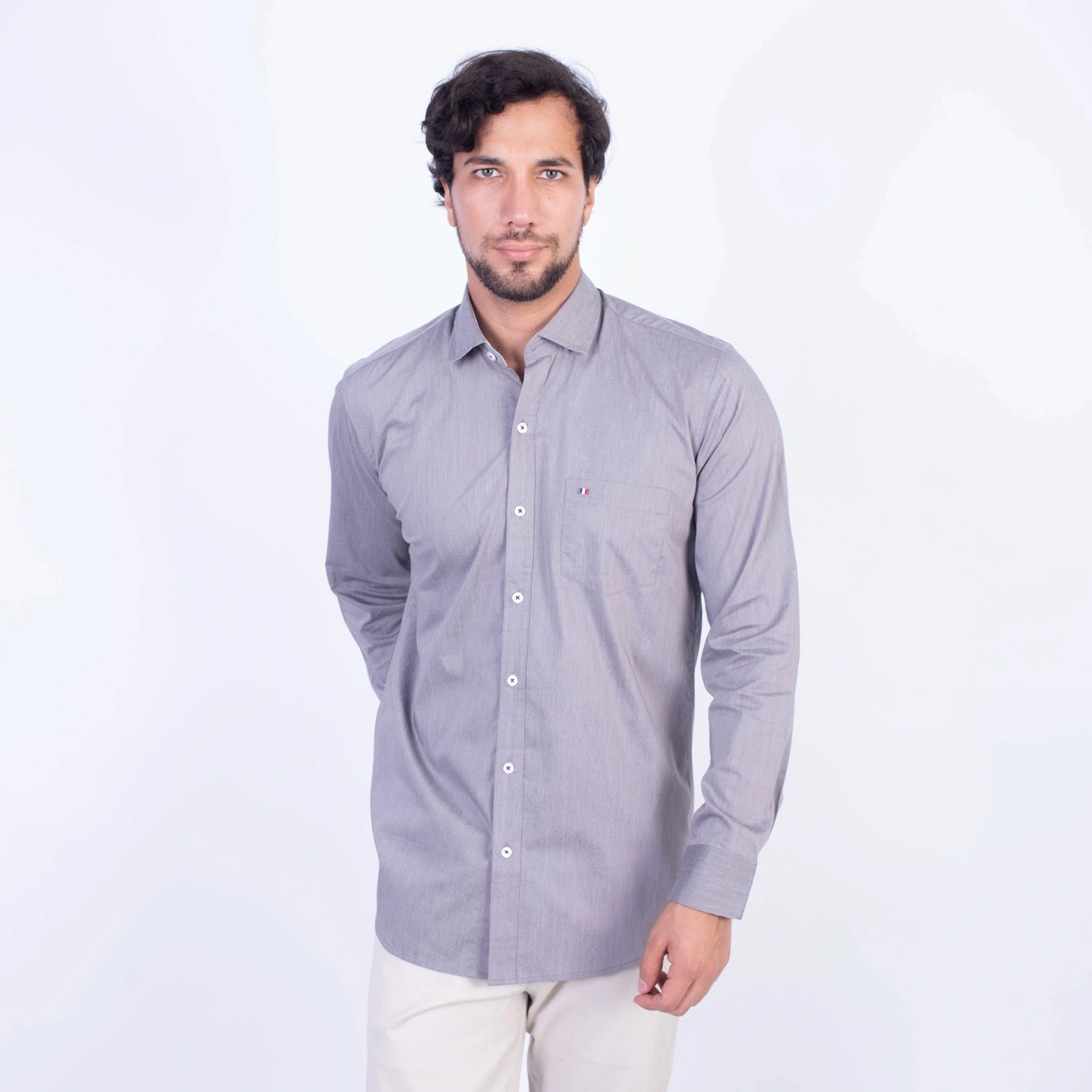 Camisa ML Popelina Etiqueta Azul con diseño frances PC-62650CA - Imagen 19
