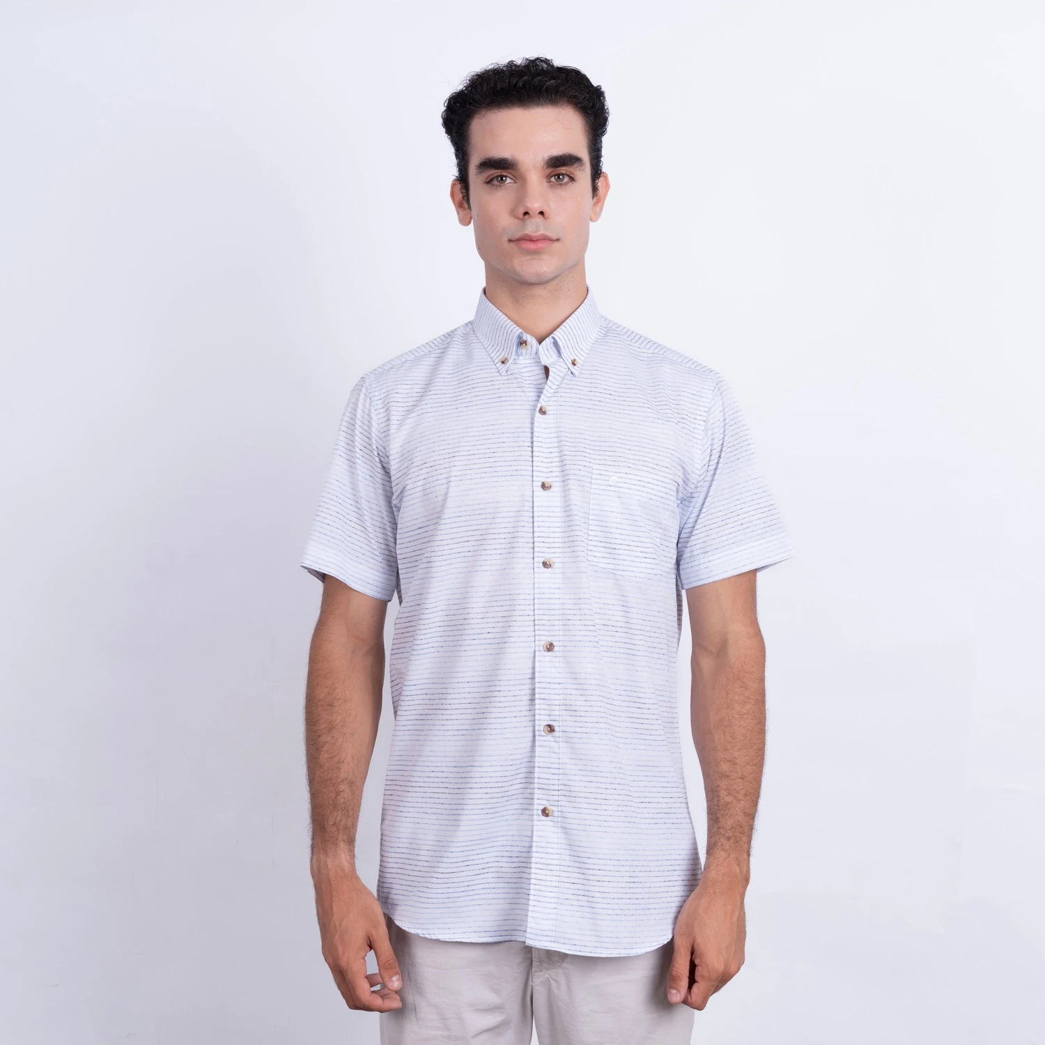 Camisa MC Etiqueta Linen Collection con diseño Francés PC-62431CA - Imagen 7