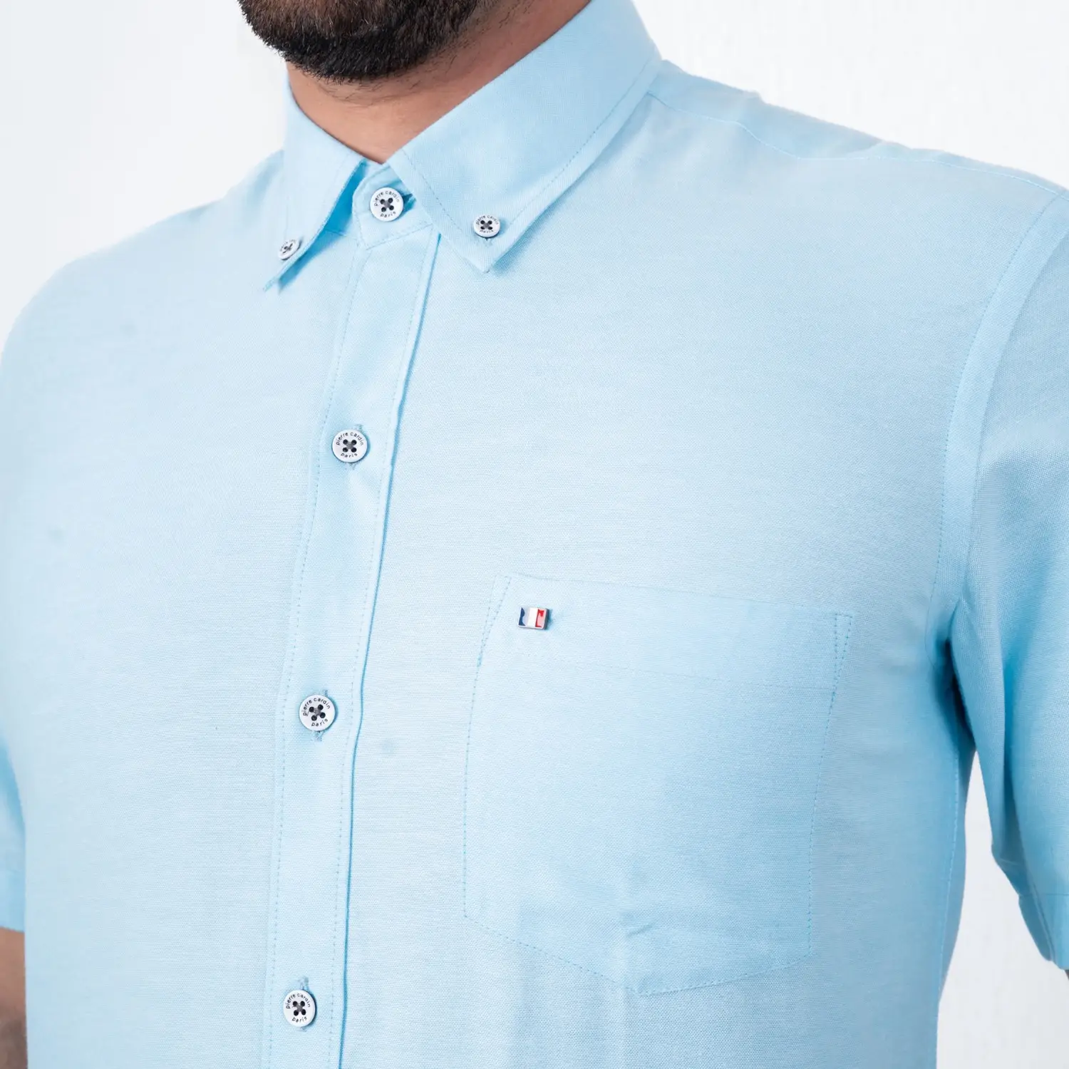 Camisa Oxford MC Etiqueta Azul con diseño Francés PC-62606CA - Imagen 7
