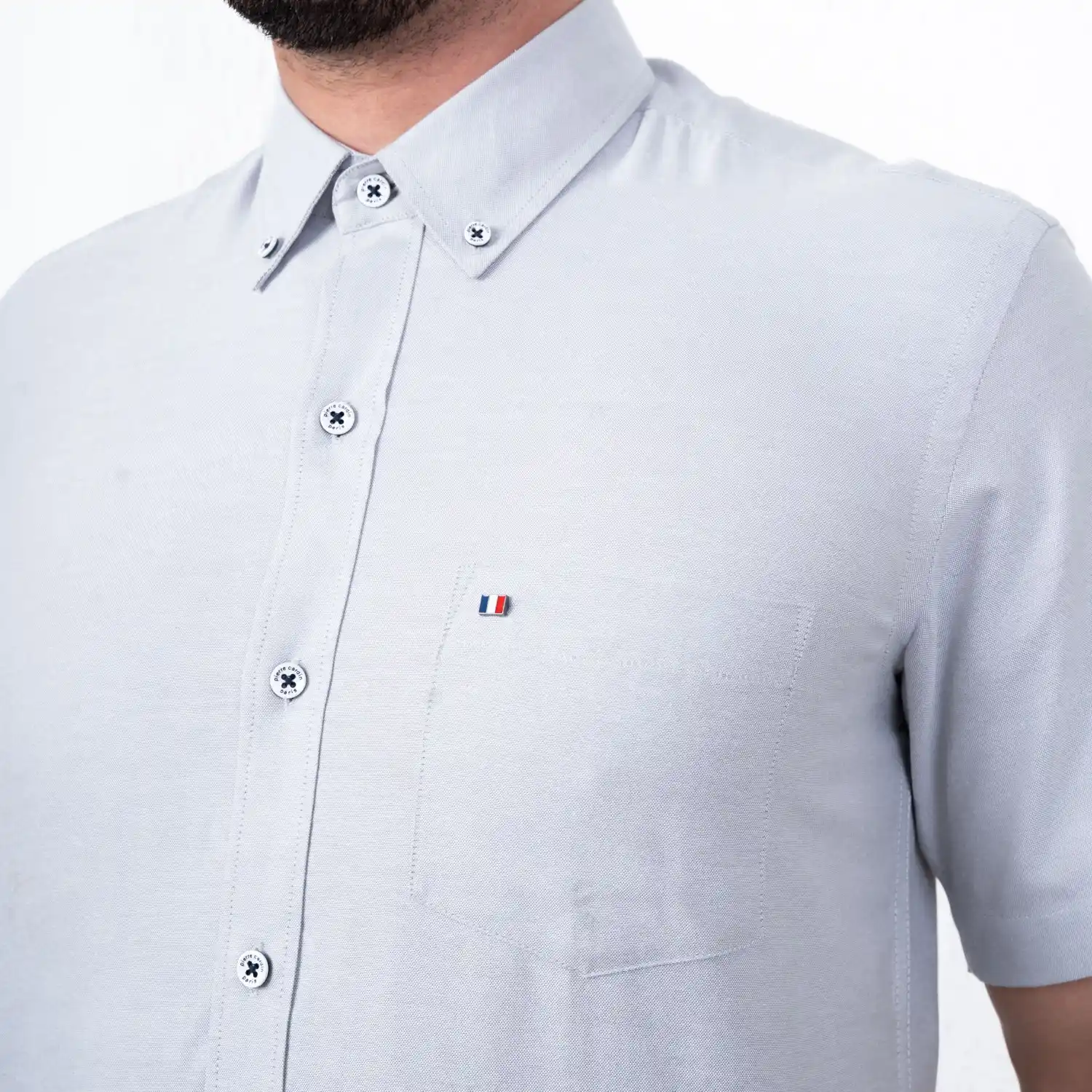 Camisa Oxford MC Etiqueta Azul con diseño Francés PC-62606CA - Imagen 3