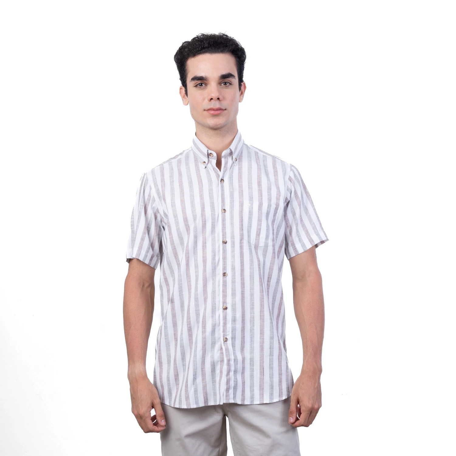 Camisa MC Etiqueta Linen Collection con diseño Francés PC-62420CA - Imagen 10