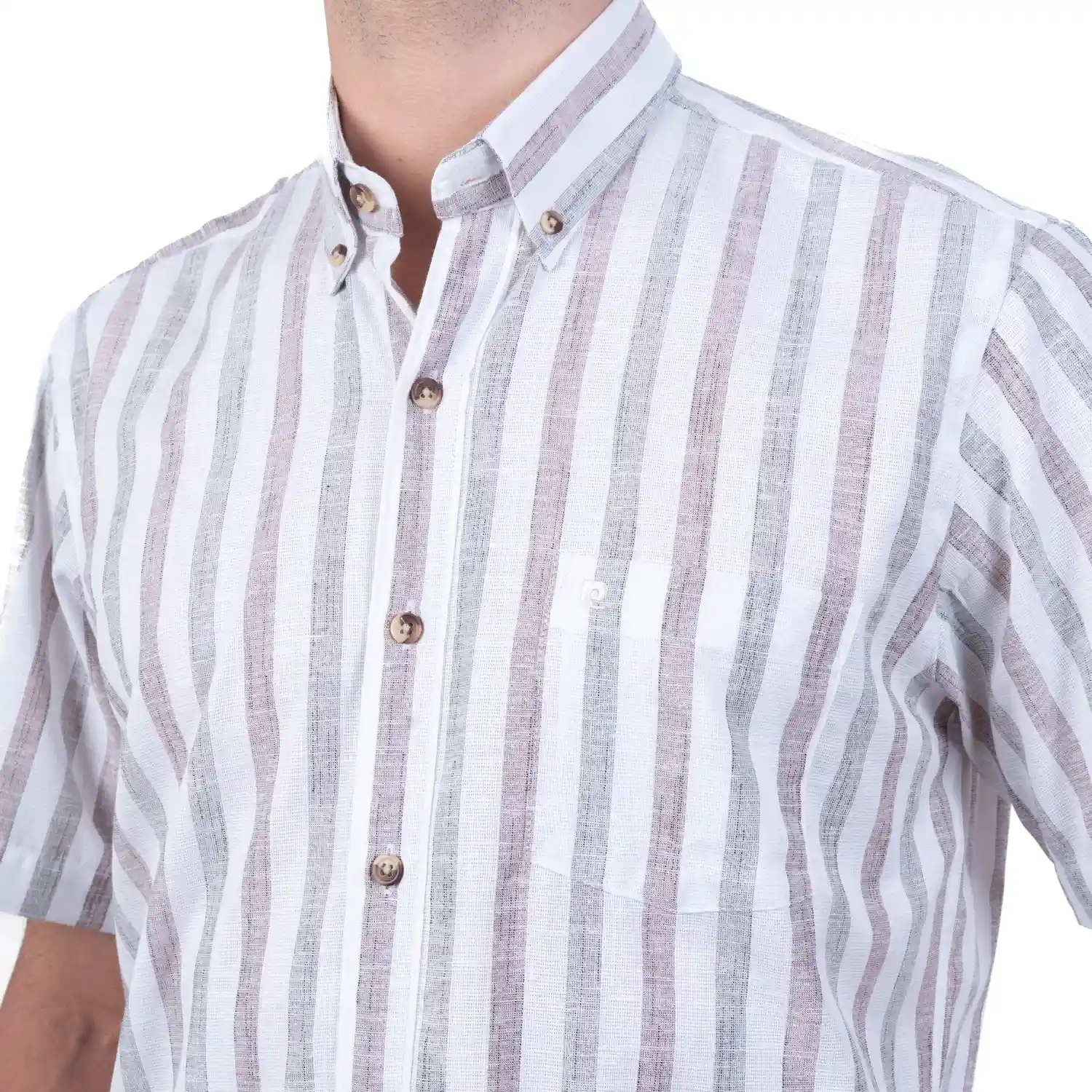 Camisa MC Etiqueta Linen Collection con diseño Francés PC-62420CA - Imagen 5