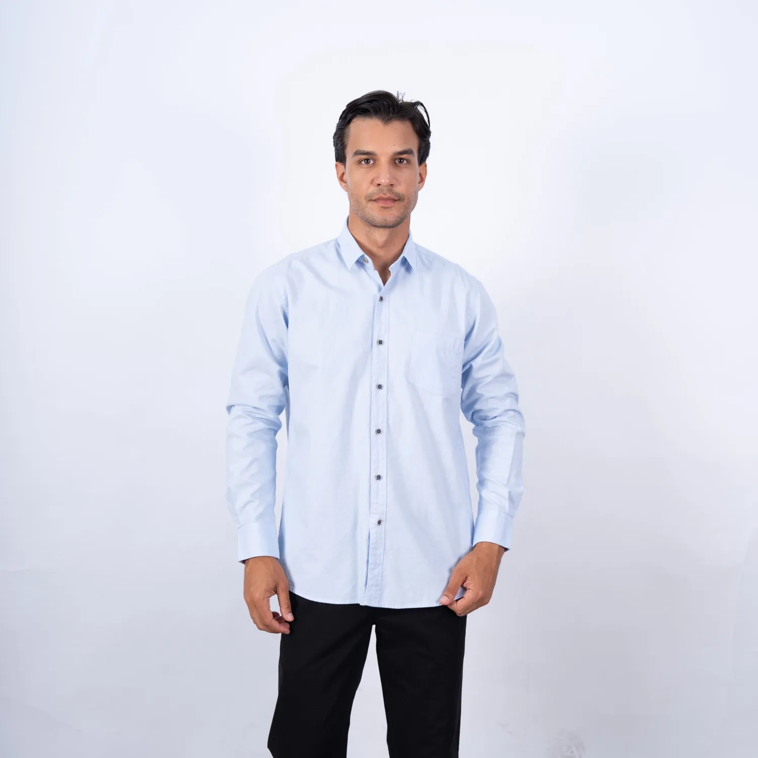 Camisa ML Sport con Cuello Frances Etiqueta Puro Lino Italy PC-63802CA - Imagen 9