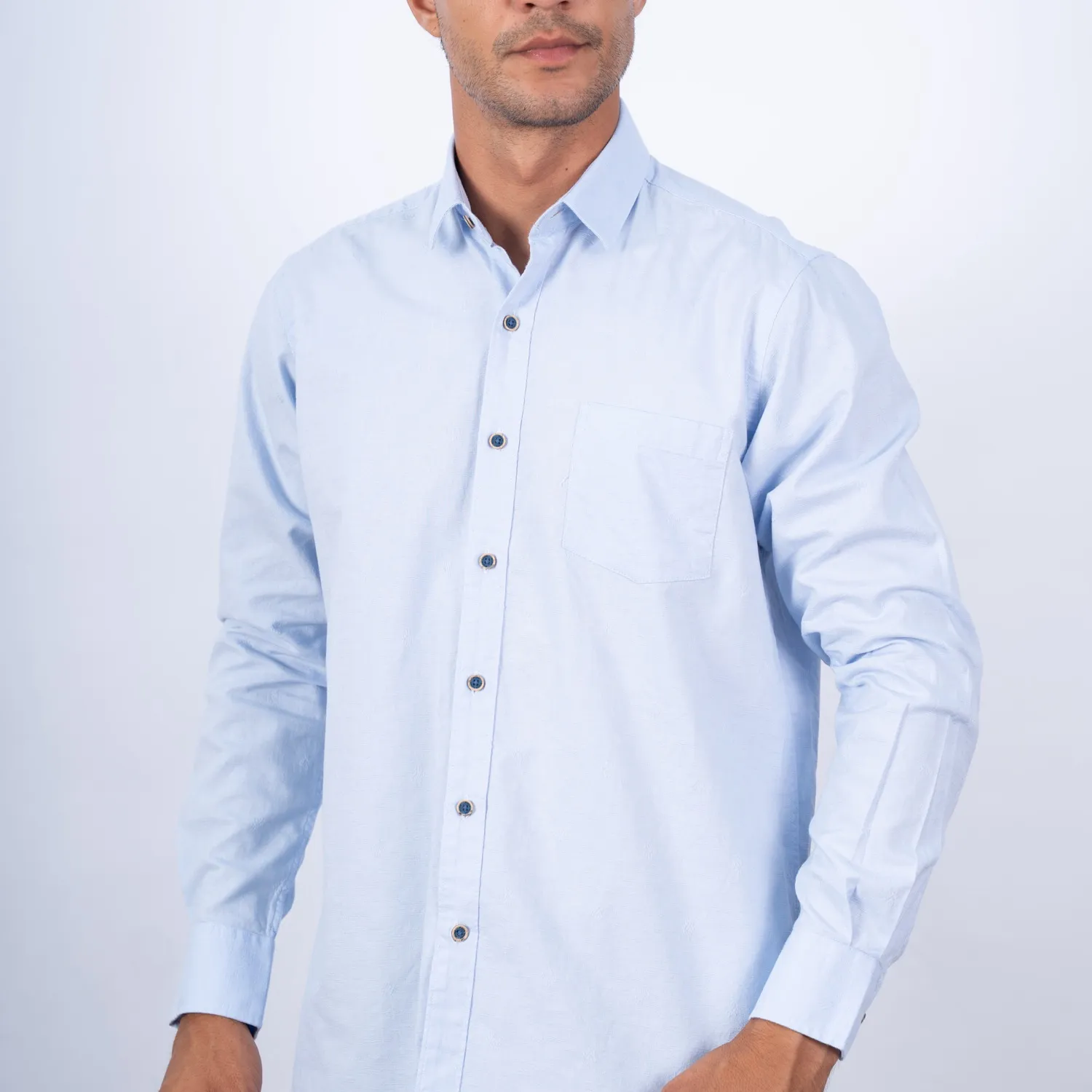 Camisa ML Sport con Cuello Frances Etiqueta Puro Lino Italy PC-63802CA - Imagen 10