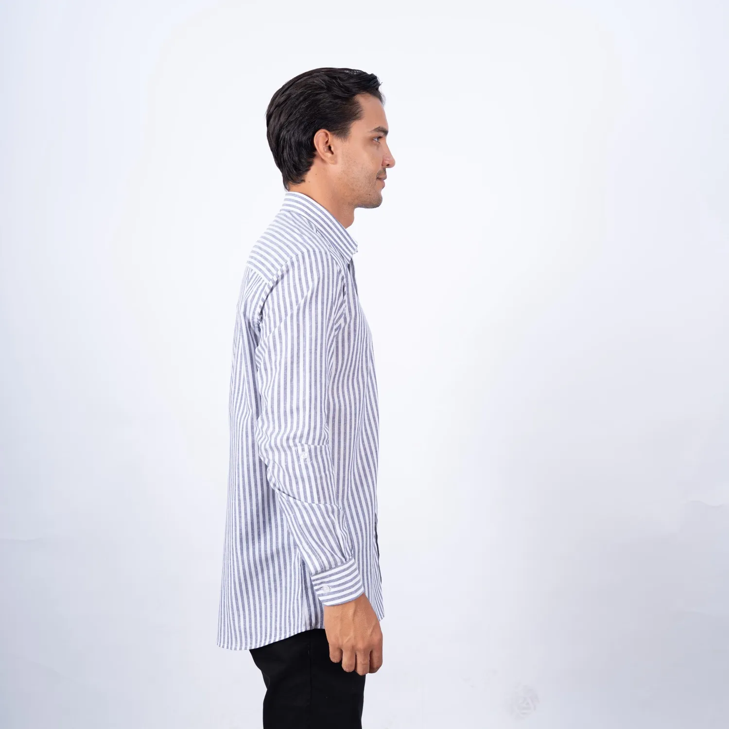 Camisa ML con Cuello Frances Etiqueta Puro Lino Italy PC-63809CAA - Imagen 7