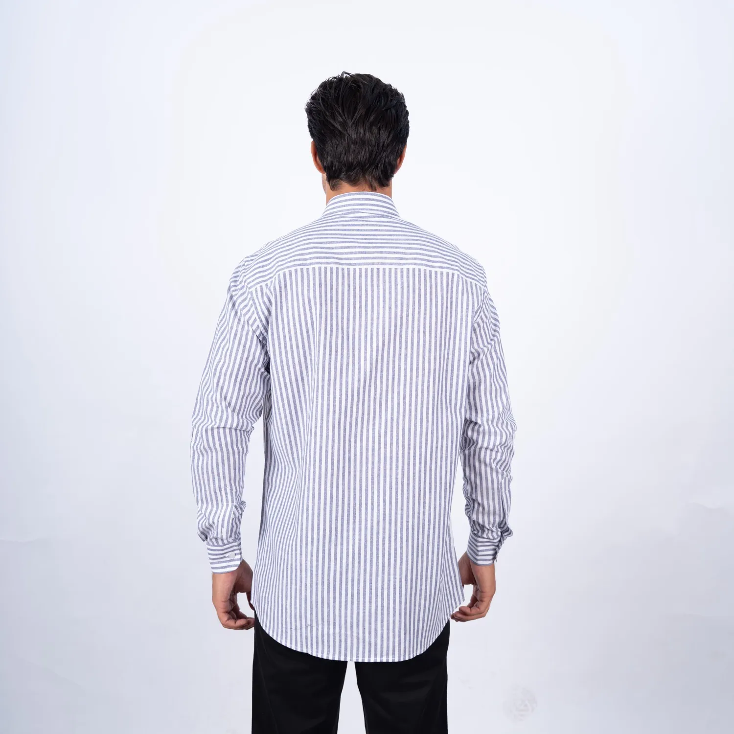 Camisa ML con Cuello Frances Etiqueta Puro Lino Italy PC-63809CAA - Imagen 8