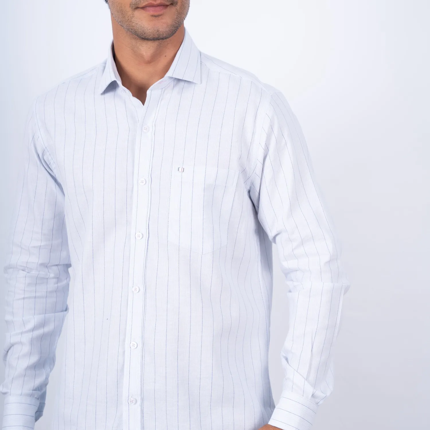 Camisa ML Sport con Cuello Frances Etiqueta Tessuto PC-63700CA - Imagen 4